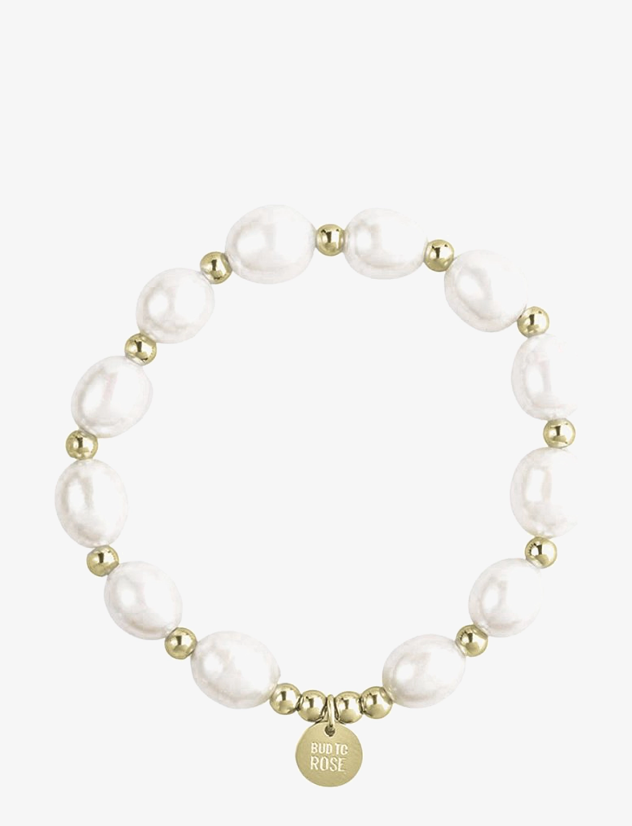 BUD TO ROSE Pearl Elastic Armband Weiß - One Size - Damen