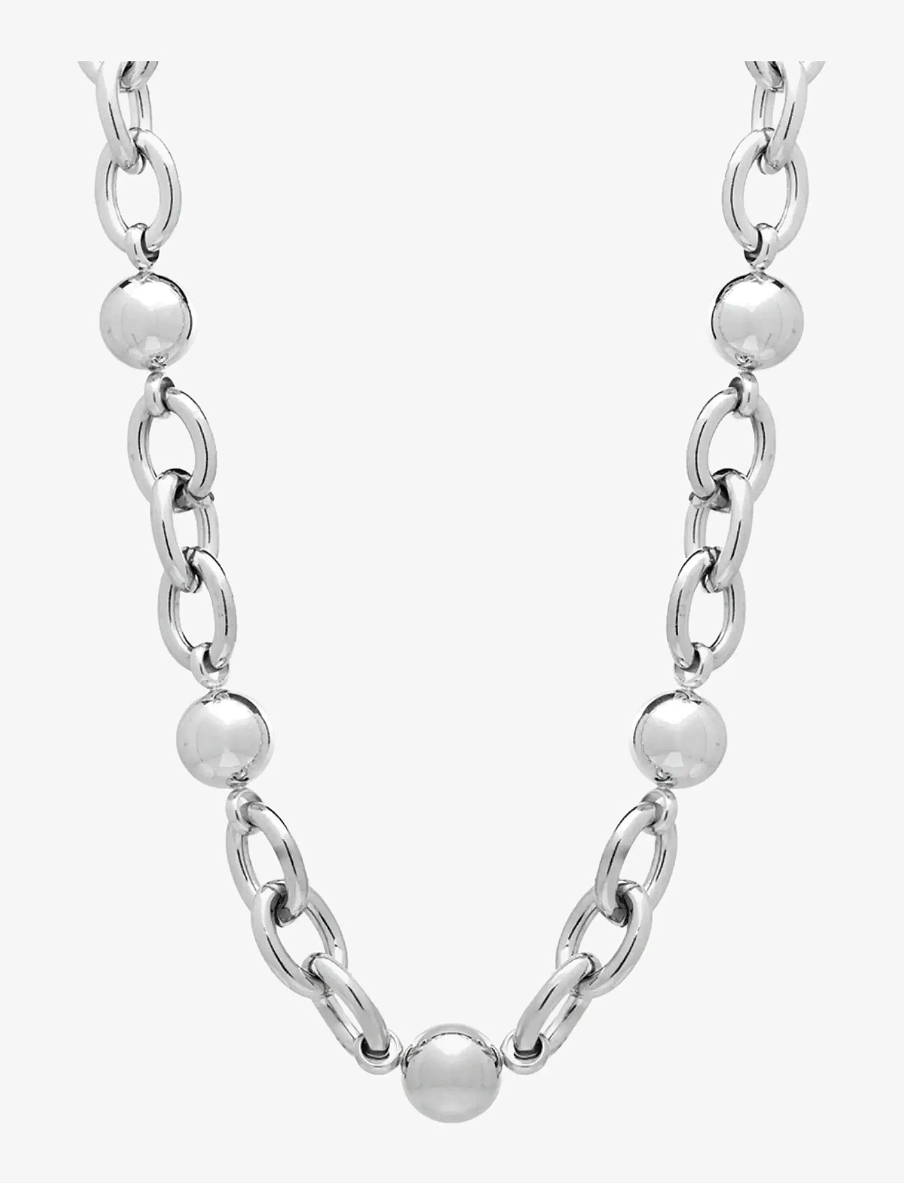Bud to rose - Globe Chunky Chain Necklace Silver - chain necklaces - silver - 1