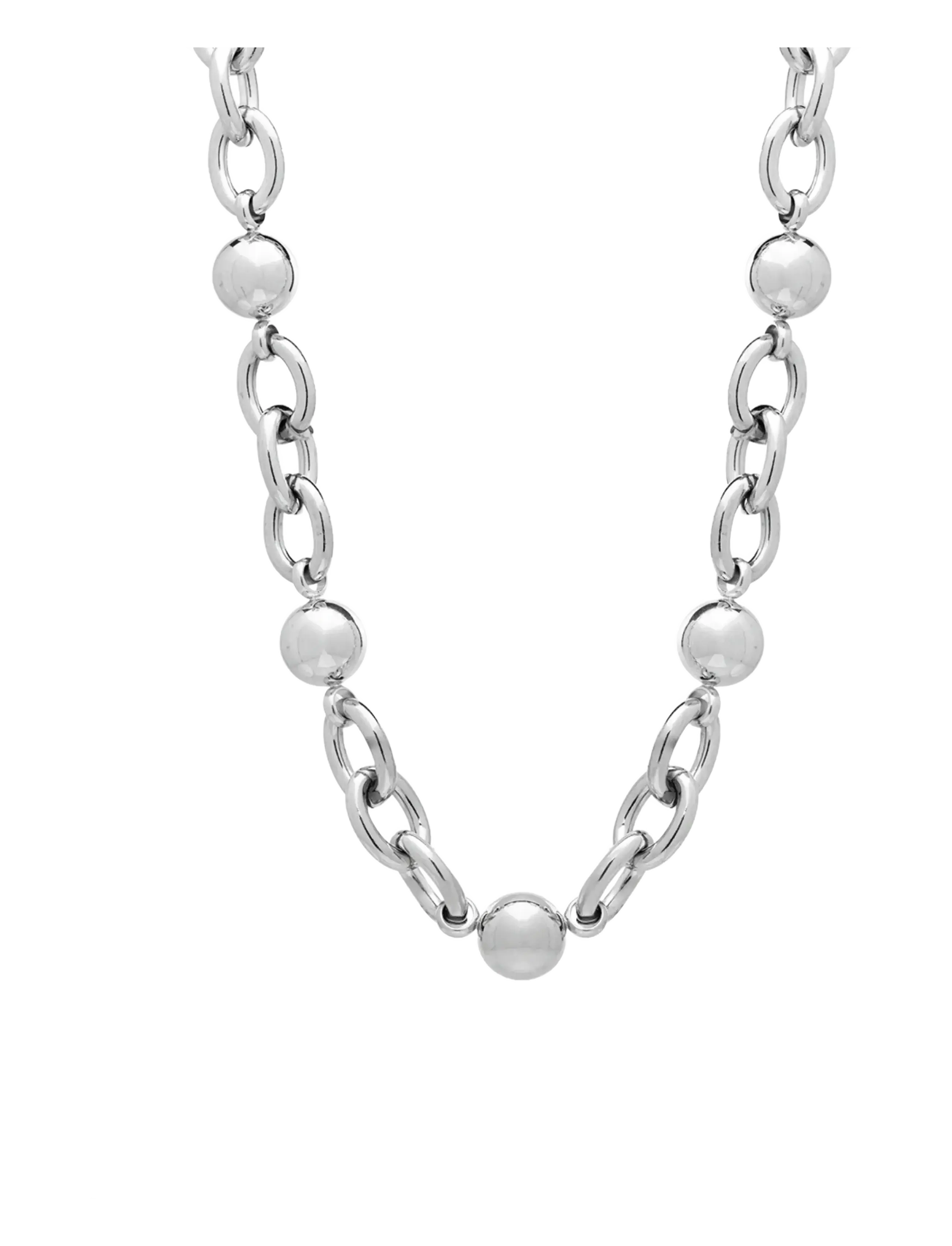Bud to rose Globe Chunky Chain Necklace Silver - Echtschmuck - SILVER / silver