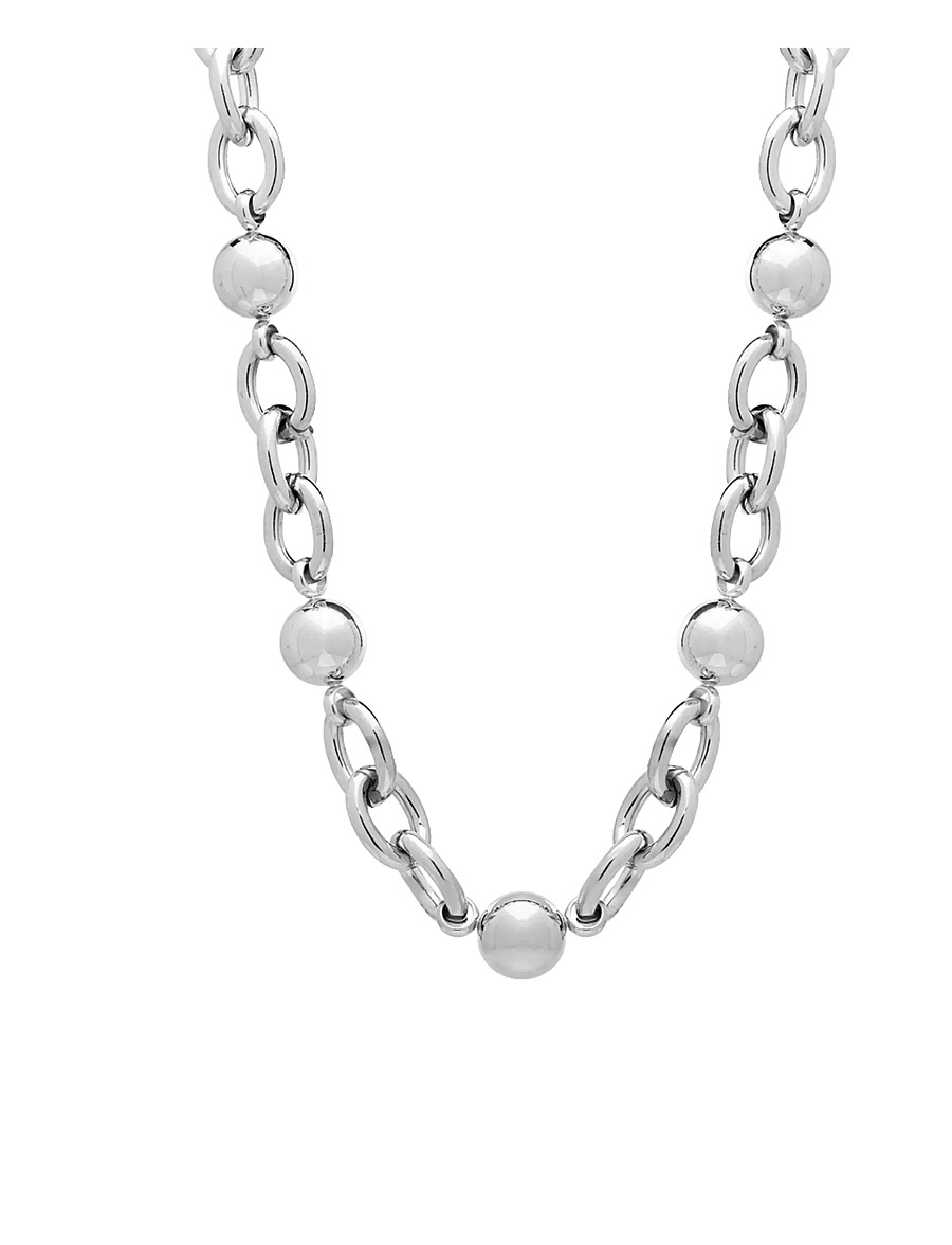Bud To Rose - Globe Chunky Chain Necklace Silver - halsketten - silver - 1