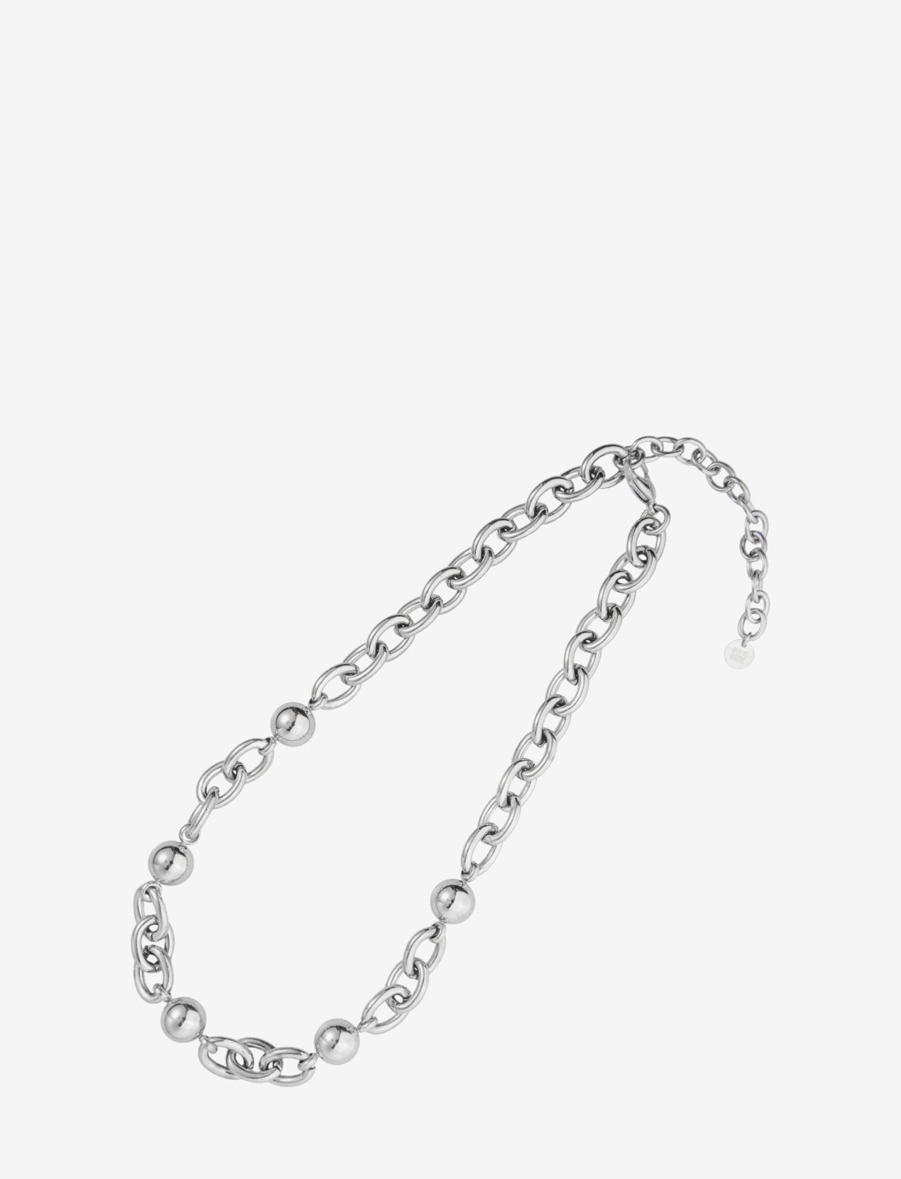 Bud to rose - Globe Chunky Chain Necklace Silver - chain necklaces - silver - 2