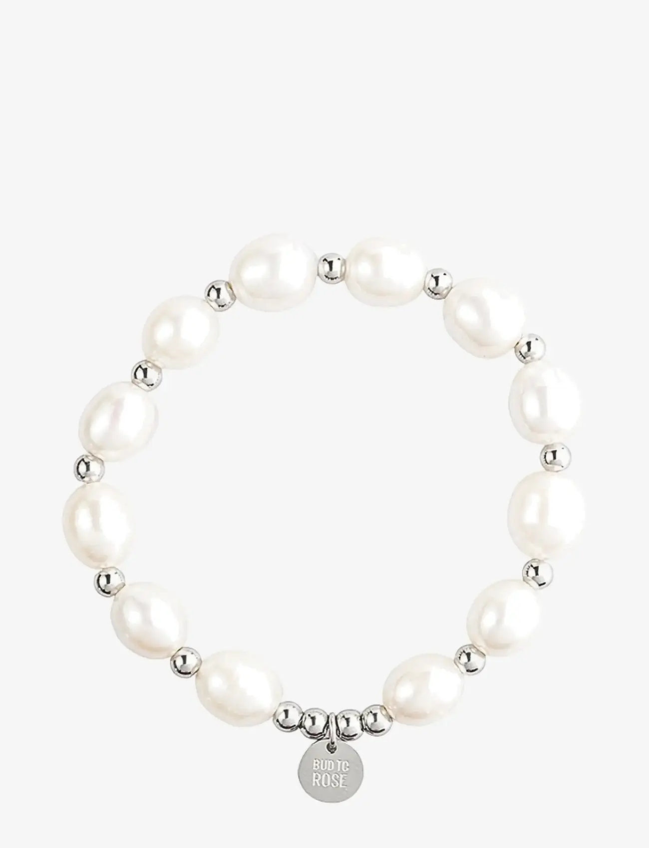 Bud to rose - Pearl Elastic Bracelet Silver - perlearmbånd - silver - 1