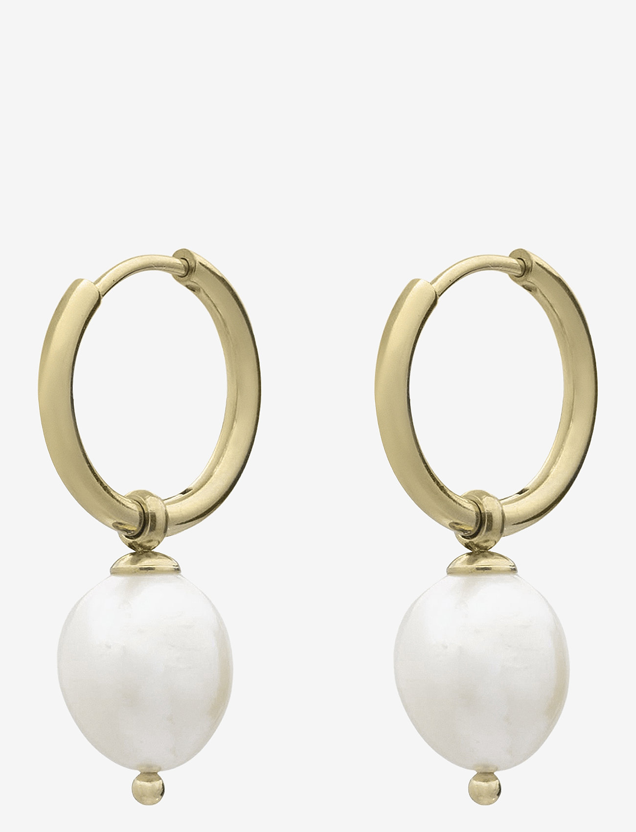 Bud to rose - Pearl Hoop Gold - perleøredobber - gold - 1