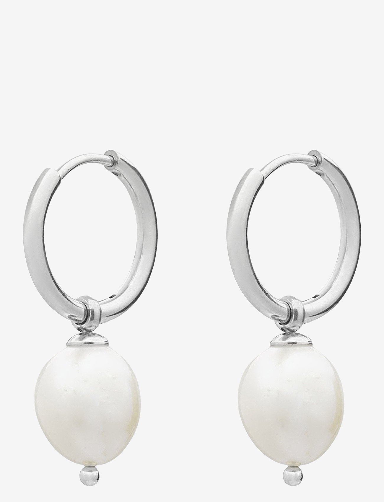 Bud to rose - Pearl Hoop Silver - perleøreringe - silver - 1