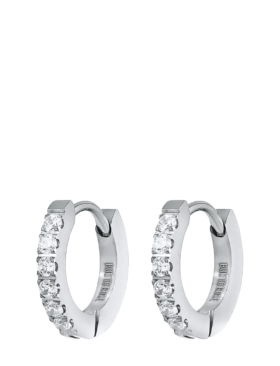 Bud To Rose - Crown Huggie Clear/Gold - creoler & hoops - silver - 1