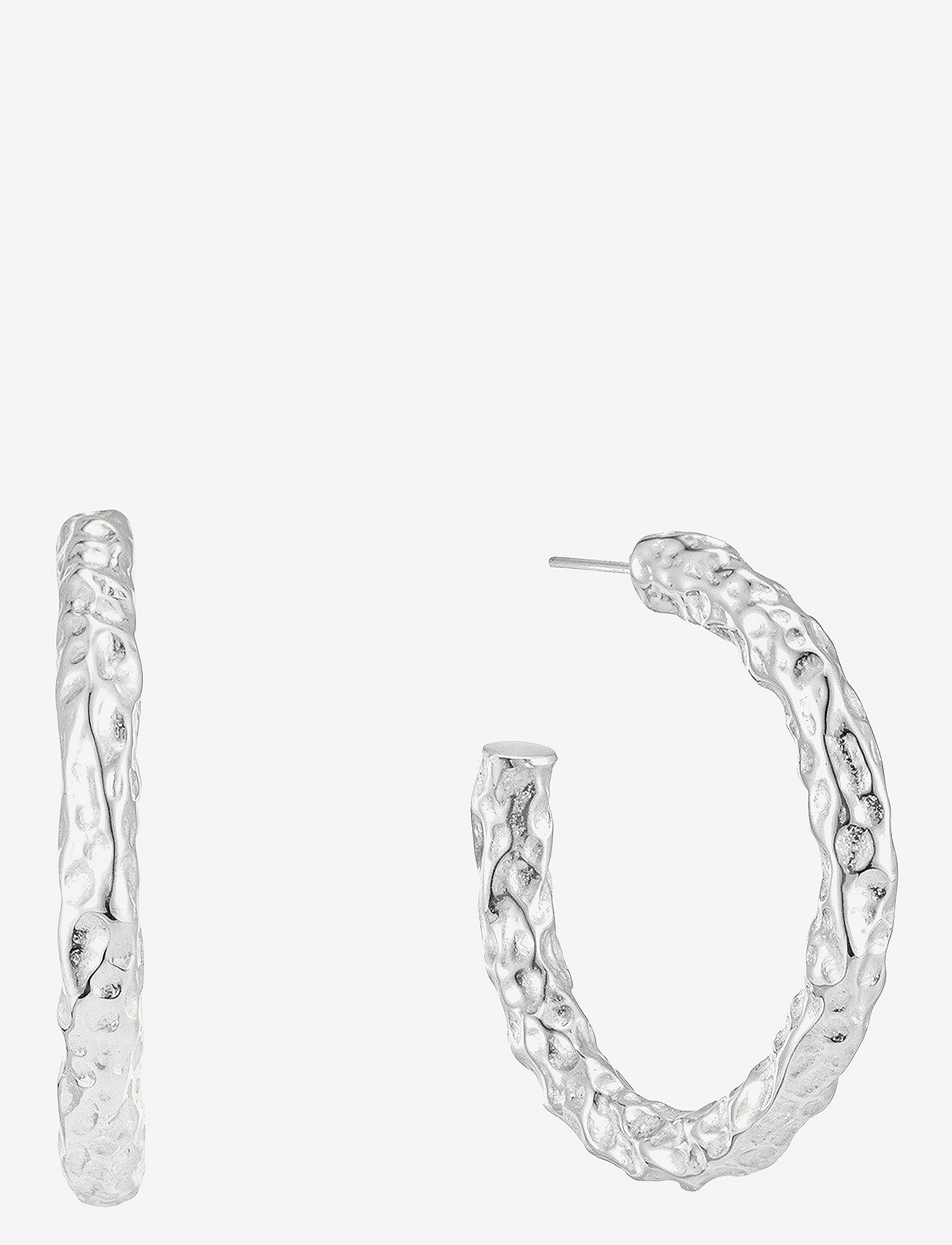 Bud to rose - Ridge Large Hoop Earring Gold - kreolen - silver - 0