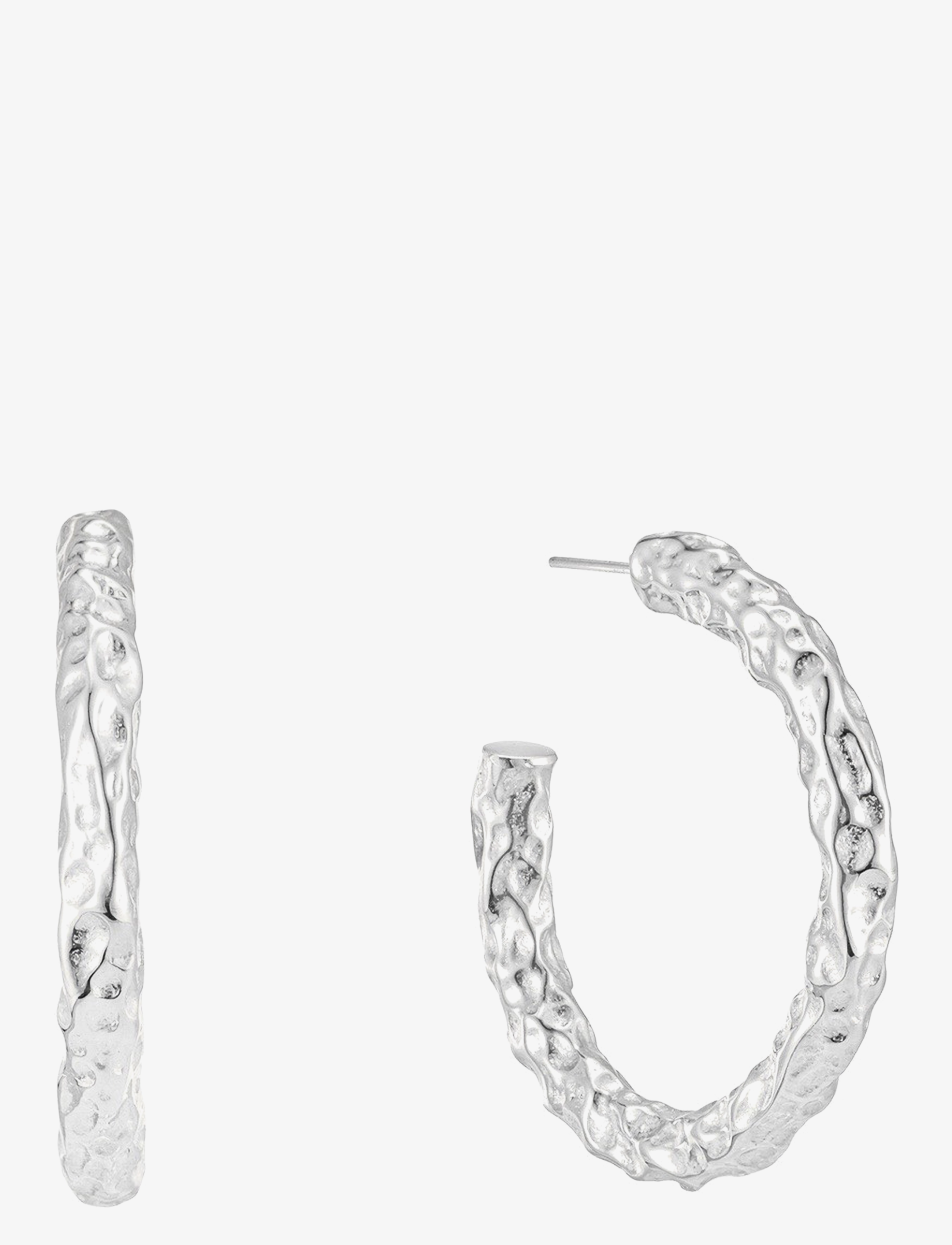 Bud to rose Ridge Large Hoop Earring Gold - Bud to Rose - SILVER / silver
