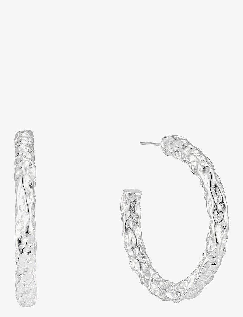 Bud to rose - Ridge Large Hoop Earring Gold - kreolen - silver - 0