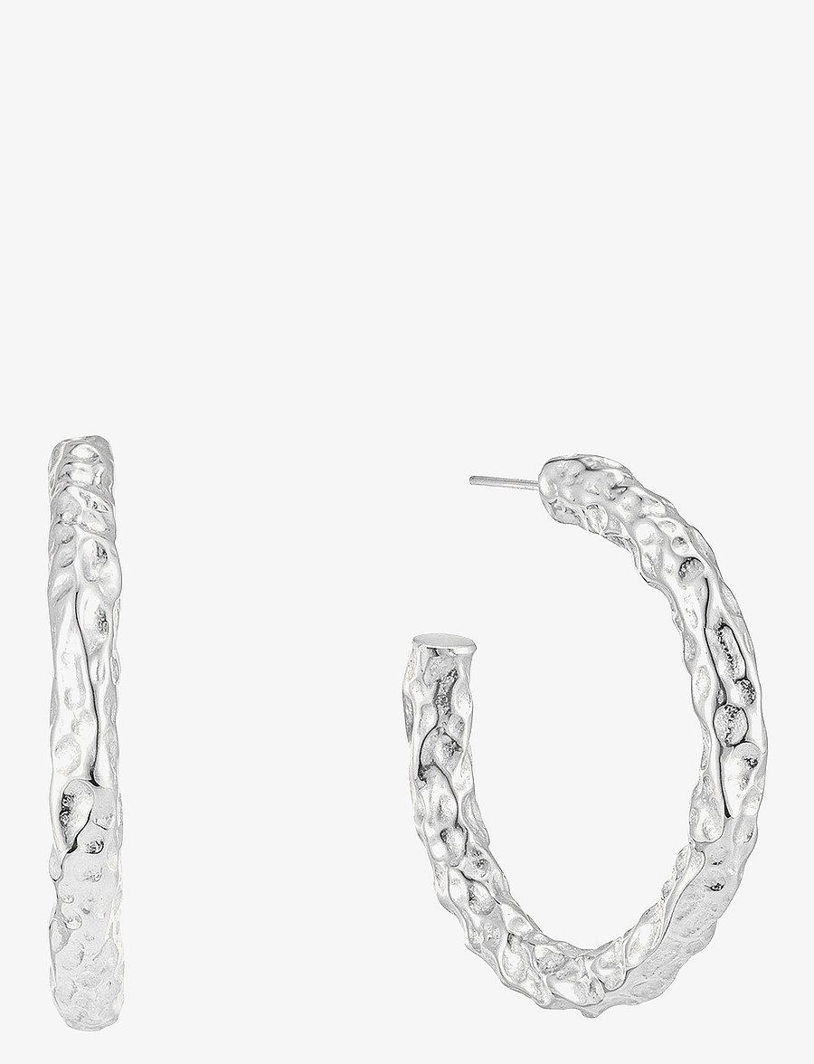 Bud To Rose - Ridge Large Hoop Earring Gold - kreolen - silver - 0