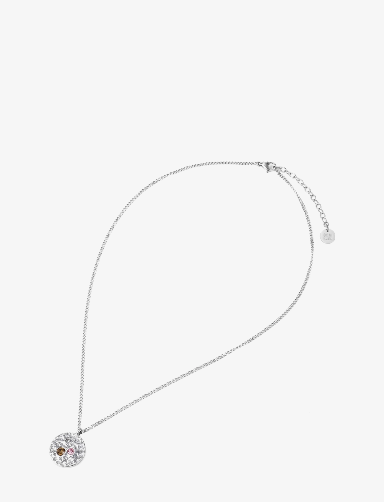 Bud to rose - Ridge Crystal Necklace - silver - 1
