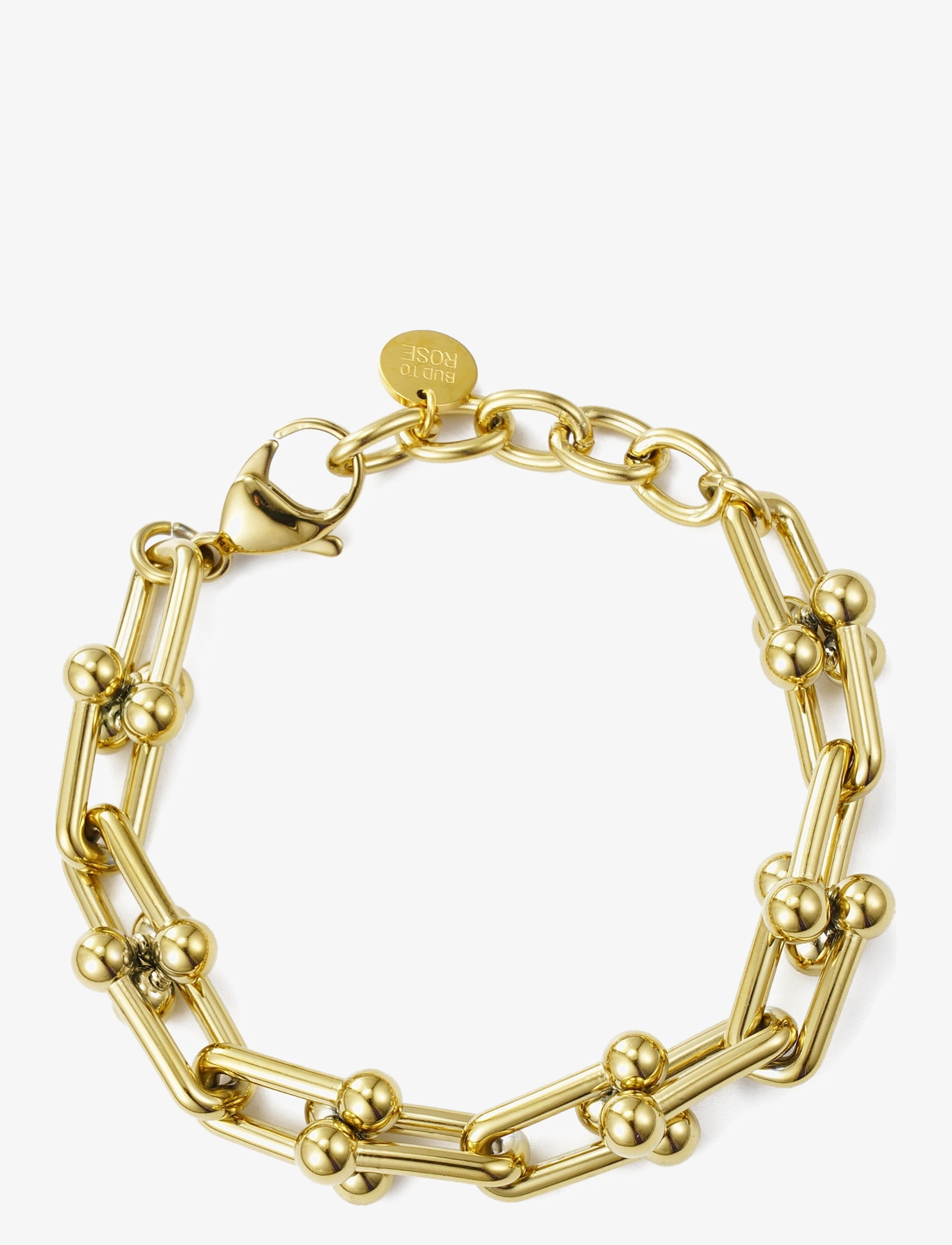 Bud to rose - Bead U Link L Bracelet Gold - gold - 1