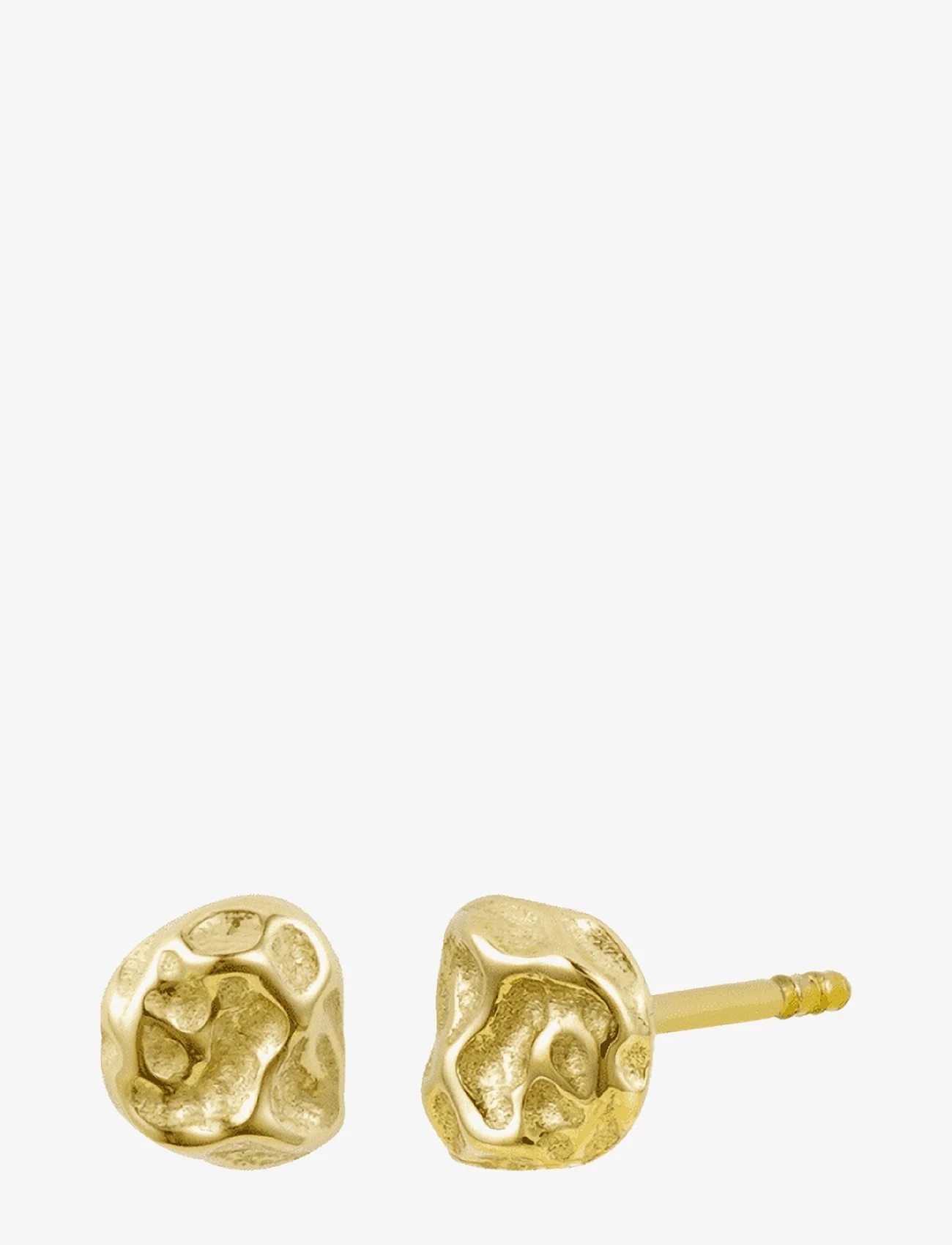 Bud to rose - Ridge Mini Stud Earring - stud earrings - gold - 0