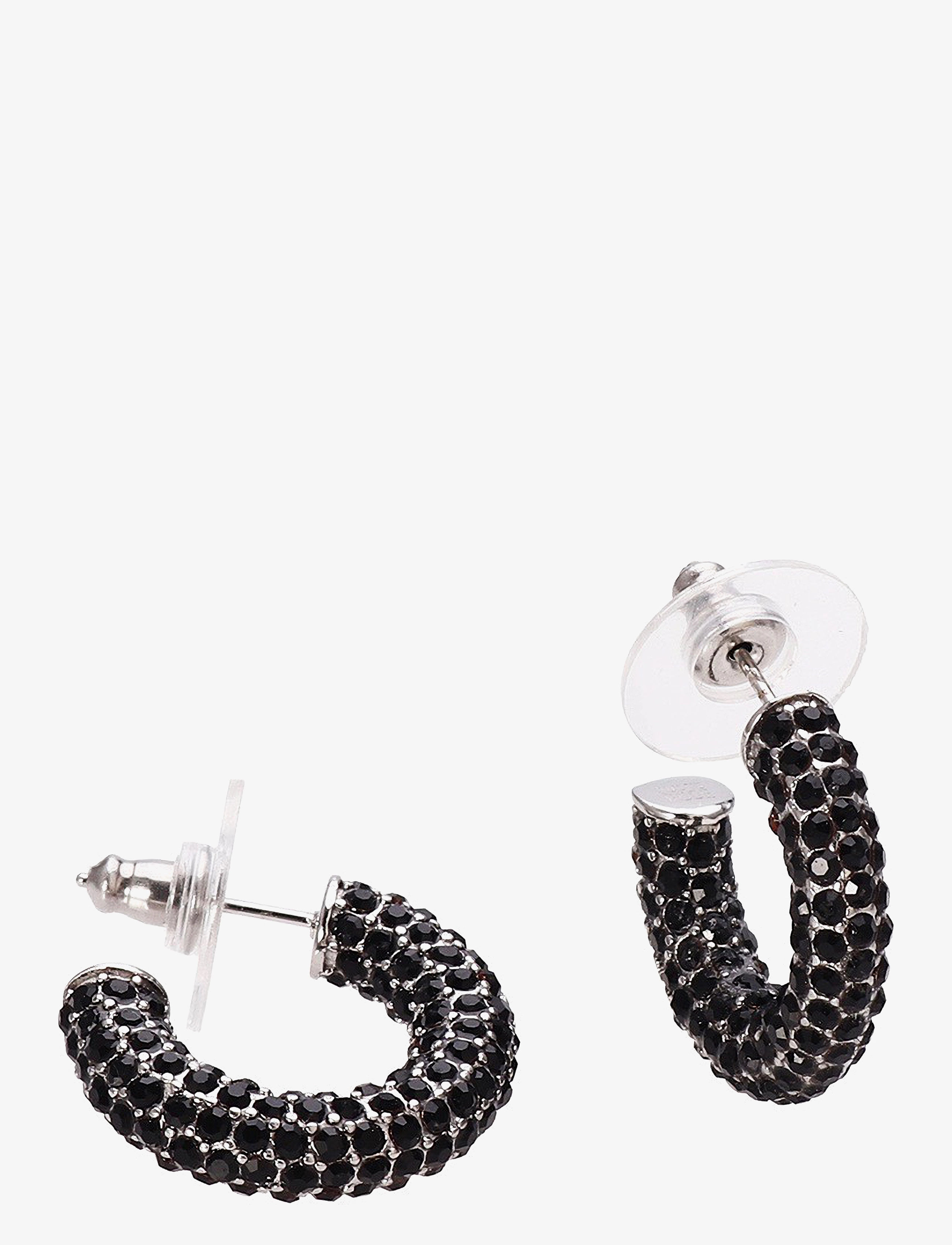 Bud To Rose Lola Crystal Hoop Black/Silver - Schmuck - BLACK/SILVER / silver