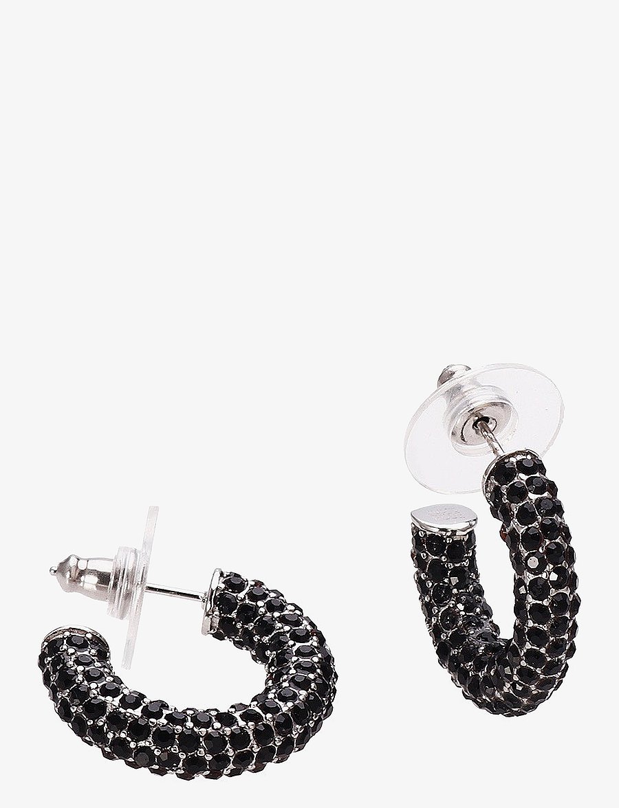 Bud To Rose - Lola Crystal Hoop Black/Silver - kreolen - black/silver - 1