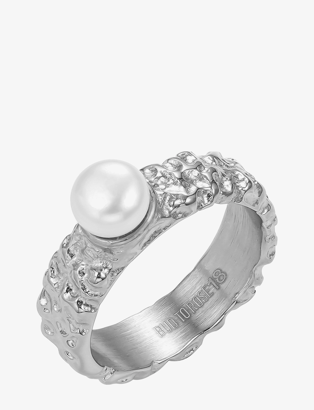 Bud To Rose Ridge Pearl Ring Silver - Bud To Rose - SILVER / silver
