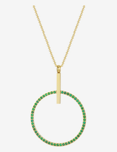 Zone Crystal Necklace Green/Gold, Bud to rose