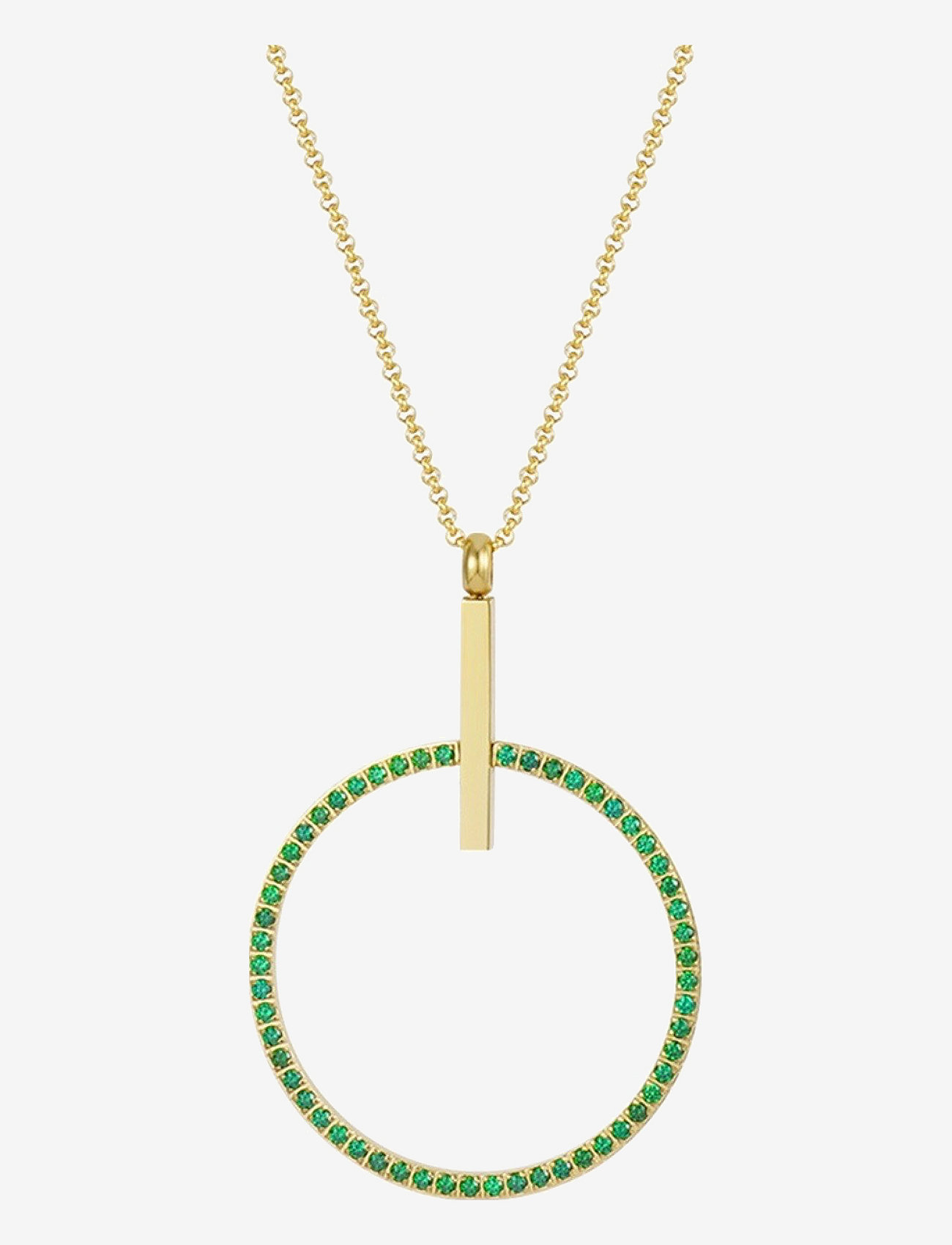 Bud to rose - Zone Crystal Necklace Green/Gold - silmatorkavad kaelakeed - gold - 0