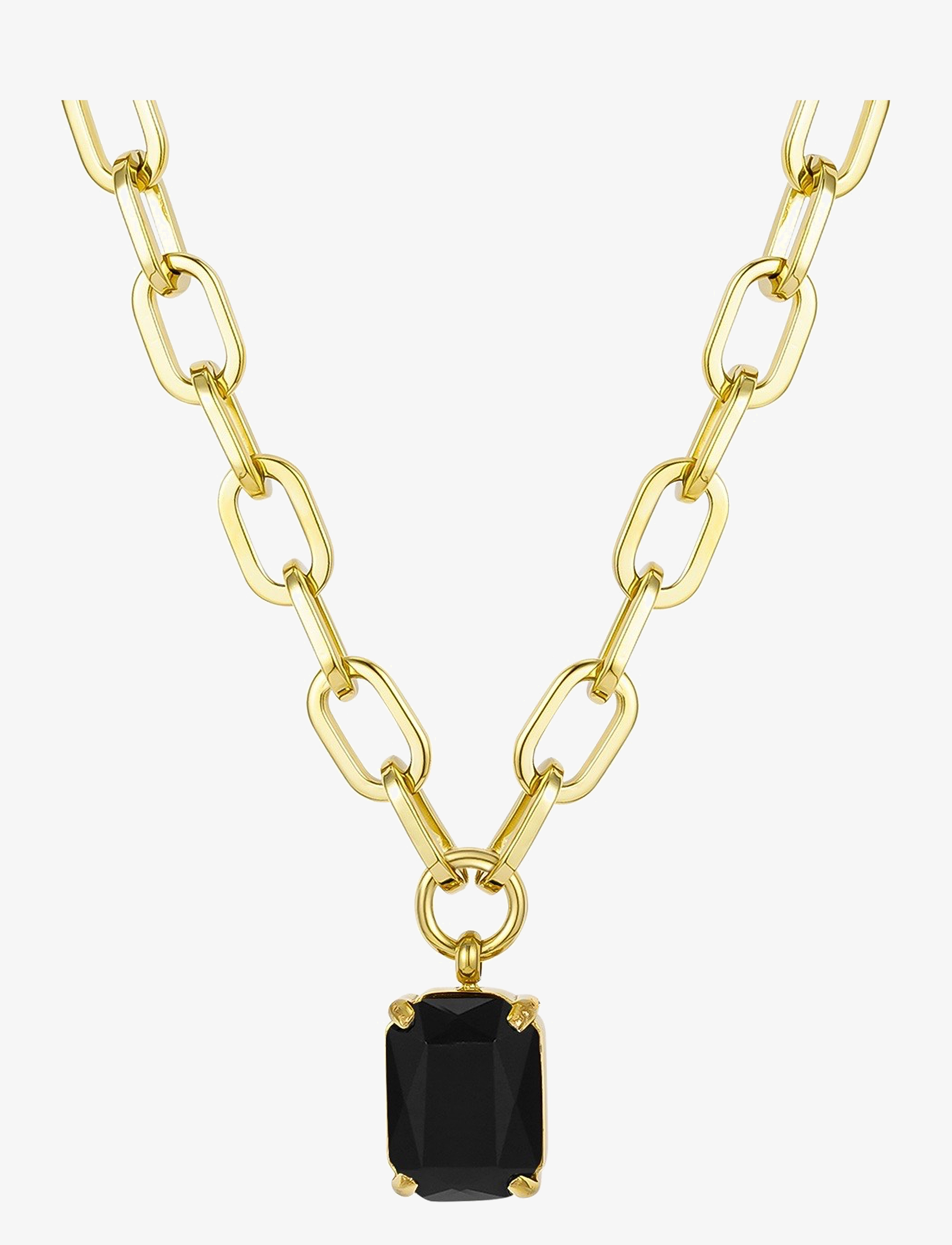 Bud to rose - Aspen Link Necklace Black/Gold - gold - 0