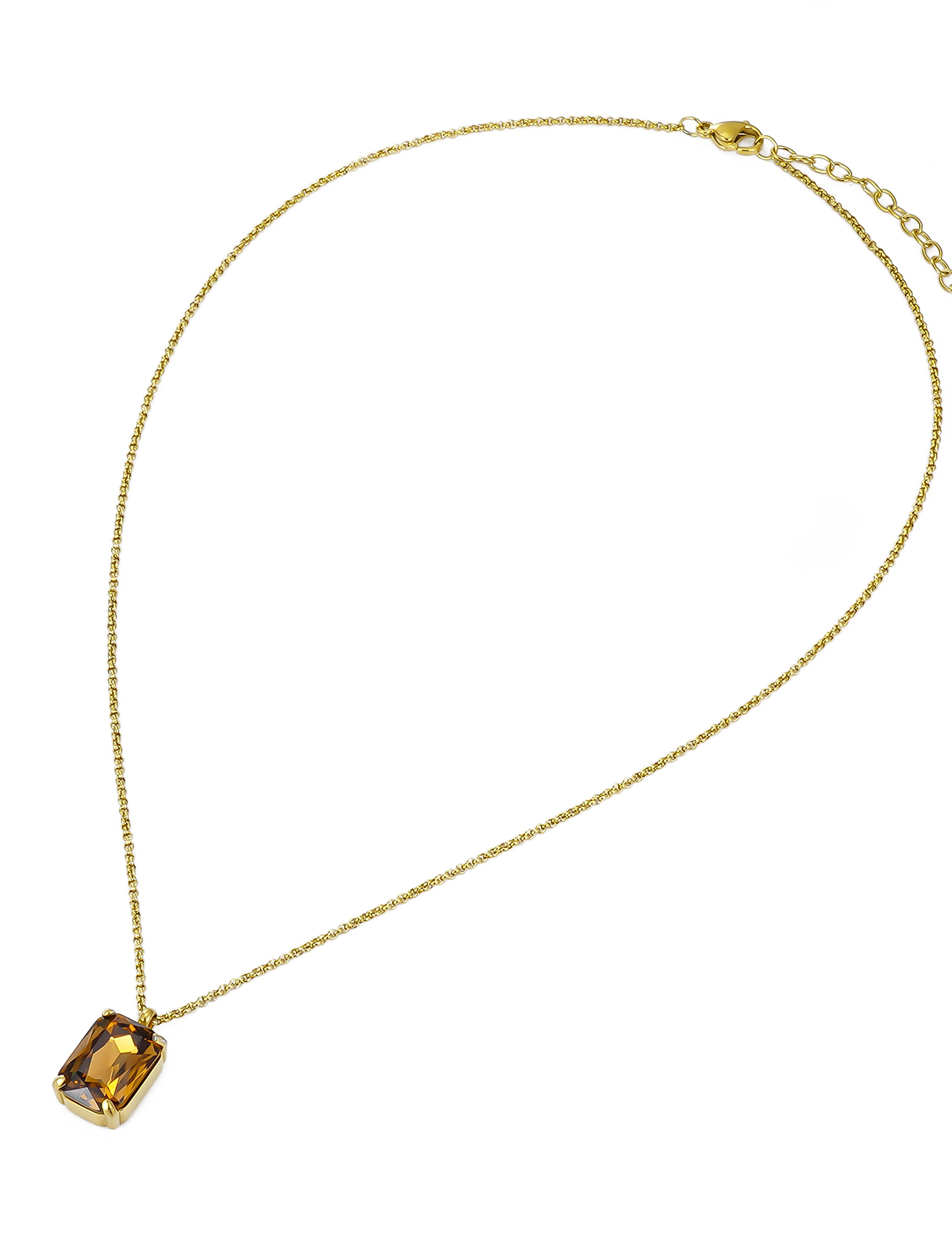Bud to rose - Aspen Necklace Brown/Gold - gold/brown - 1