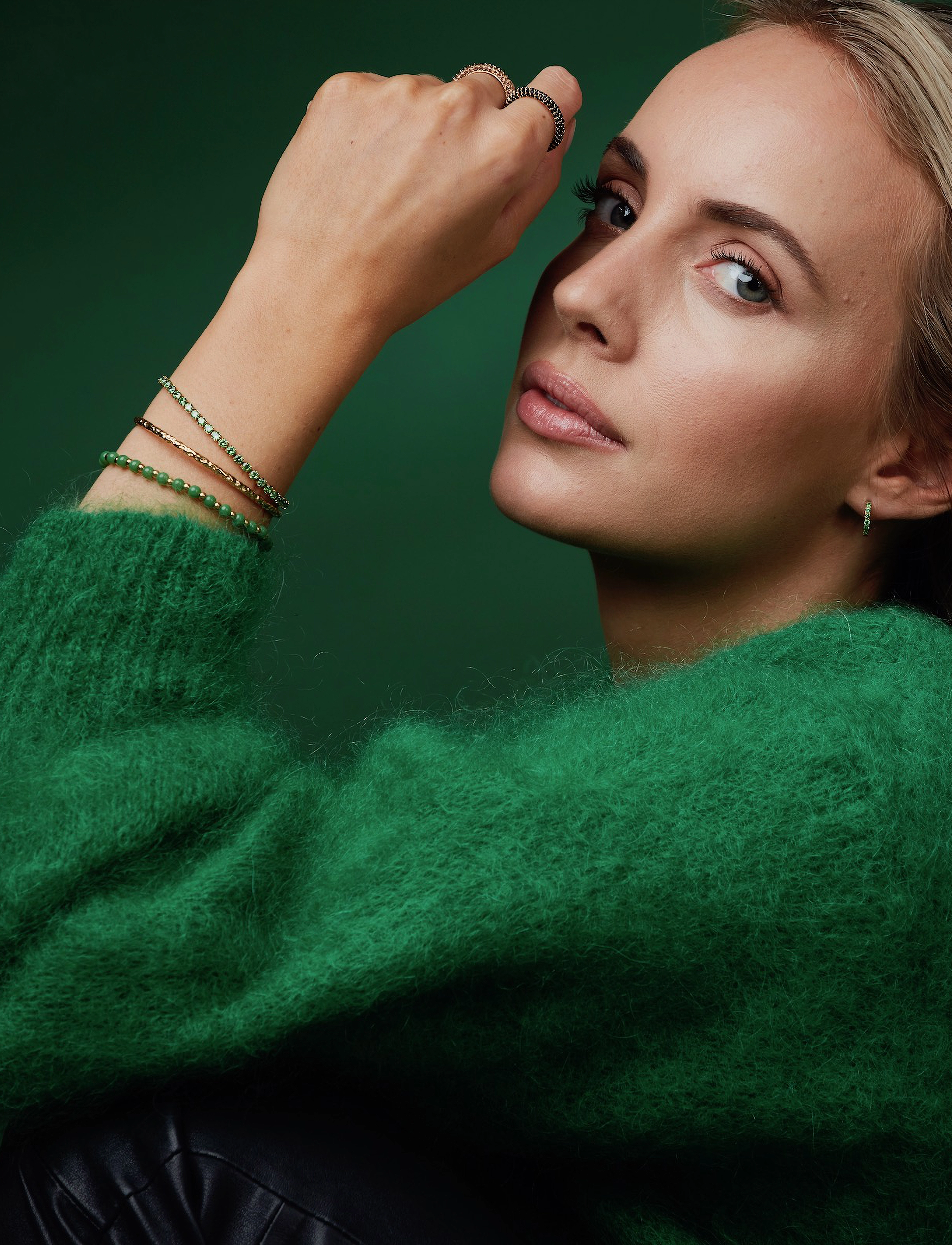 Bud to rose - Ice Tennisbracelet Green/Gold - gold - 1