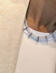 Bud to rose - Spike & Pearl Necklace Silver - perlekæder - silver - 1