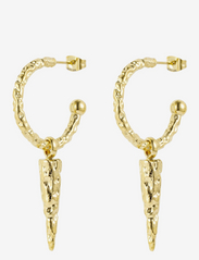 Bud to rose - Spike Hoop Large - pendant earrings - gold - 0