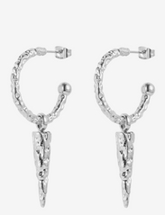 Bud to rose - Spike Hoop Large - pendant earrings - silver - 0