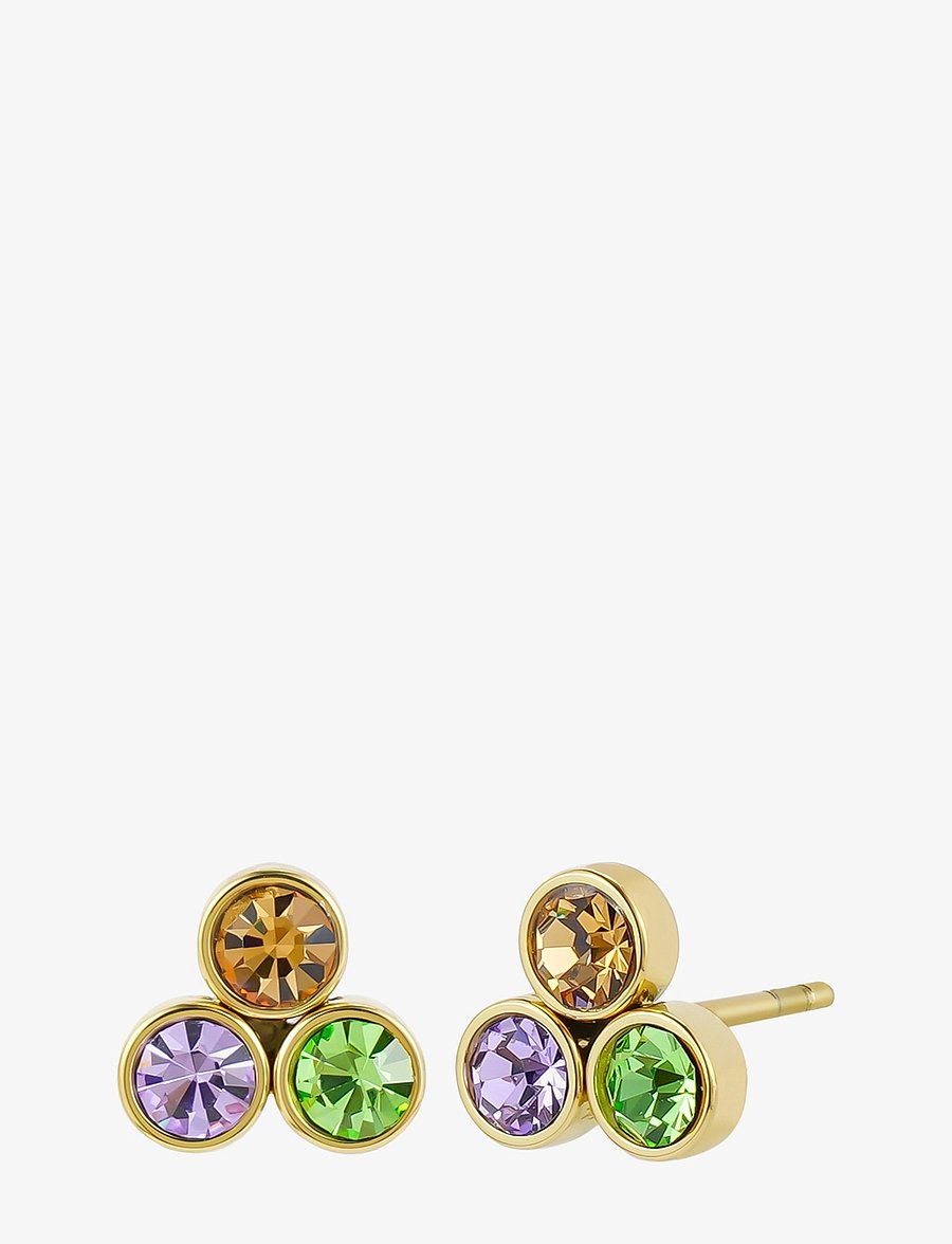 Bud to rose - Lima Trio Earring Mix/Gold - gold - 0