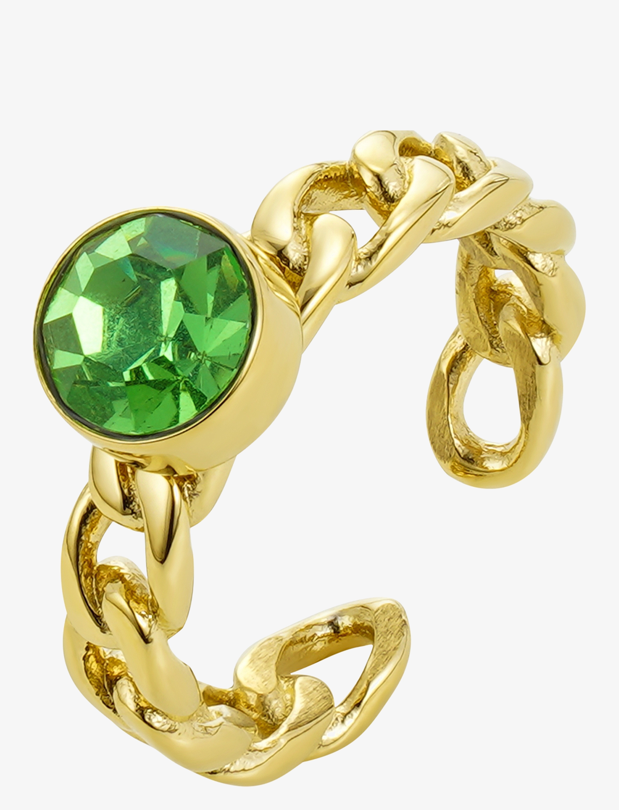 Bud to rose - Lima Chain Ring Green/Gold - gold - 0
