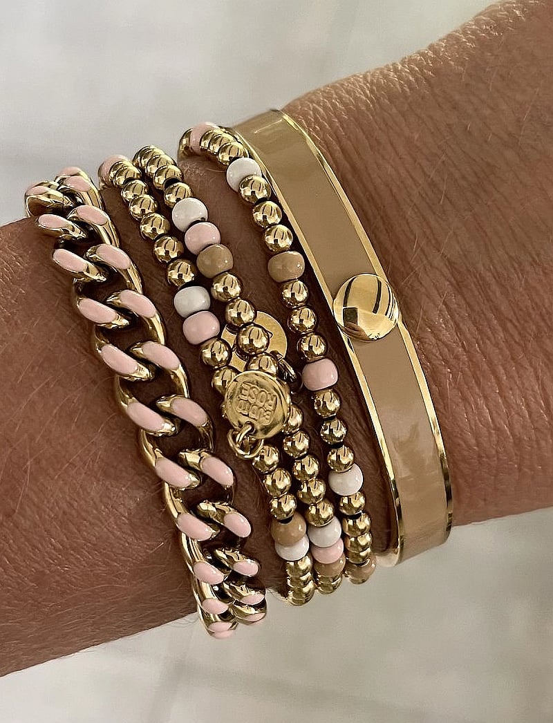 Bud to rose - Capri Enamel Bracelet Sand/Gold - bangles - sand/gold - 2