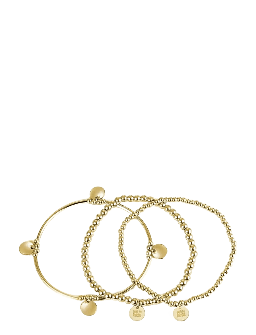 Bud To Rose - Capri 3-pack Bracelet Silver - Ķēžu aproces - gold - 1
