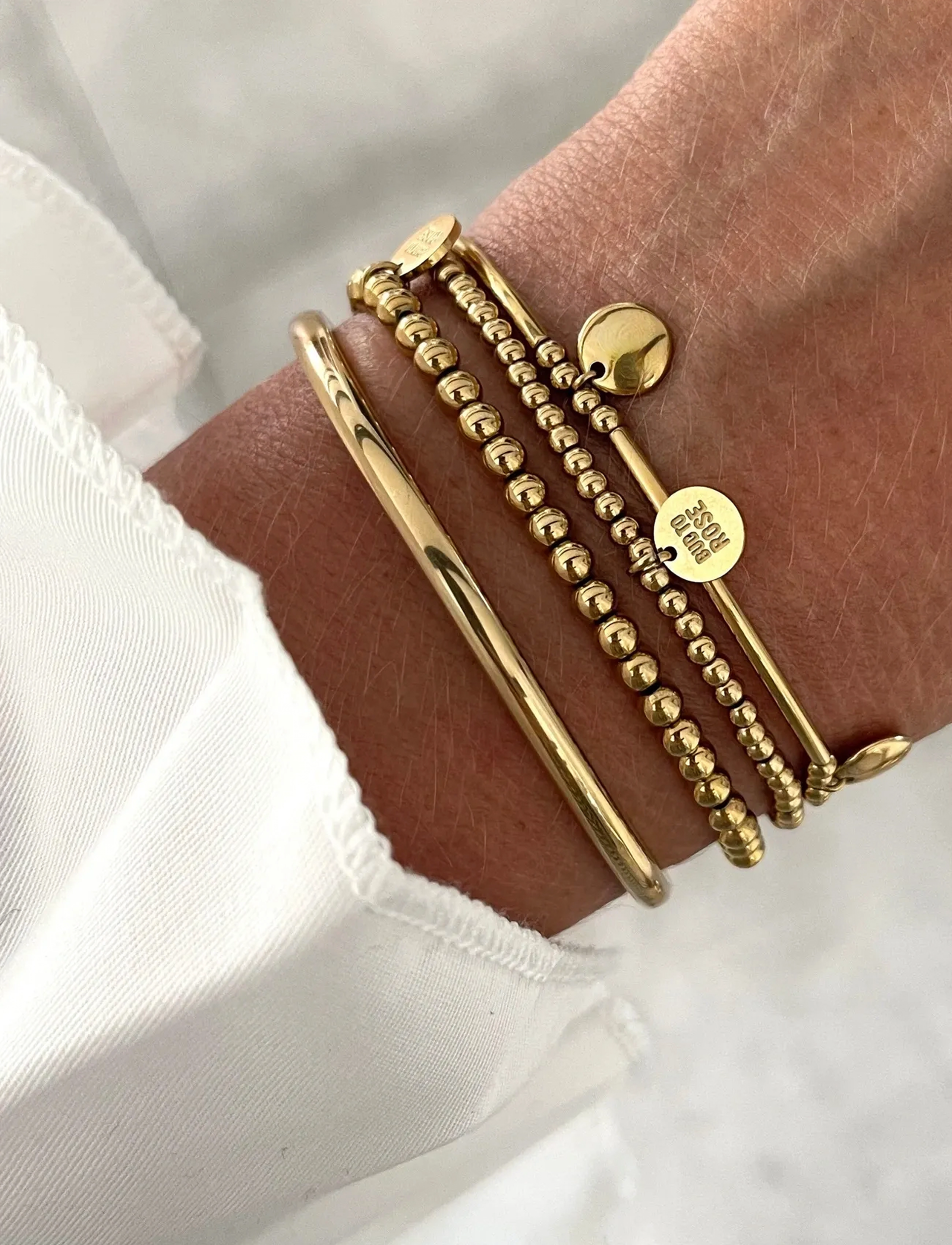 Bud To Rose Capri 3-Pack Bracelet Gold, Kvinder, 3-Pak Armbåndssæt, Guld, Str: ONE SIZE