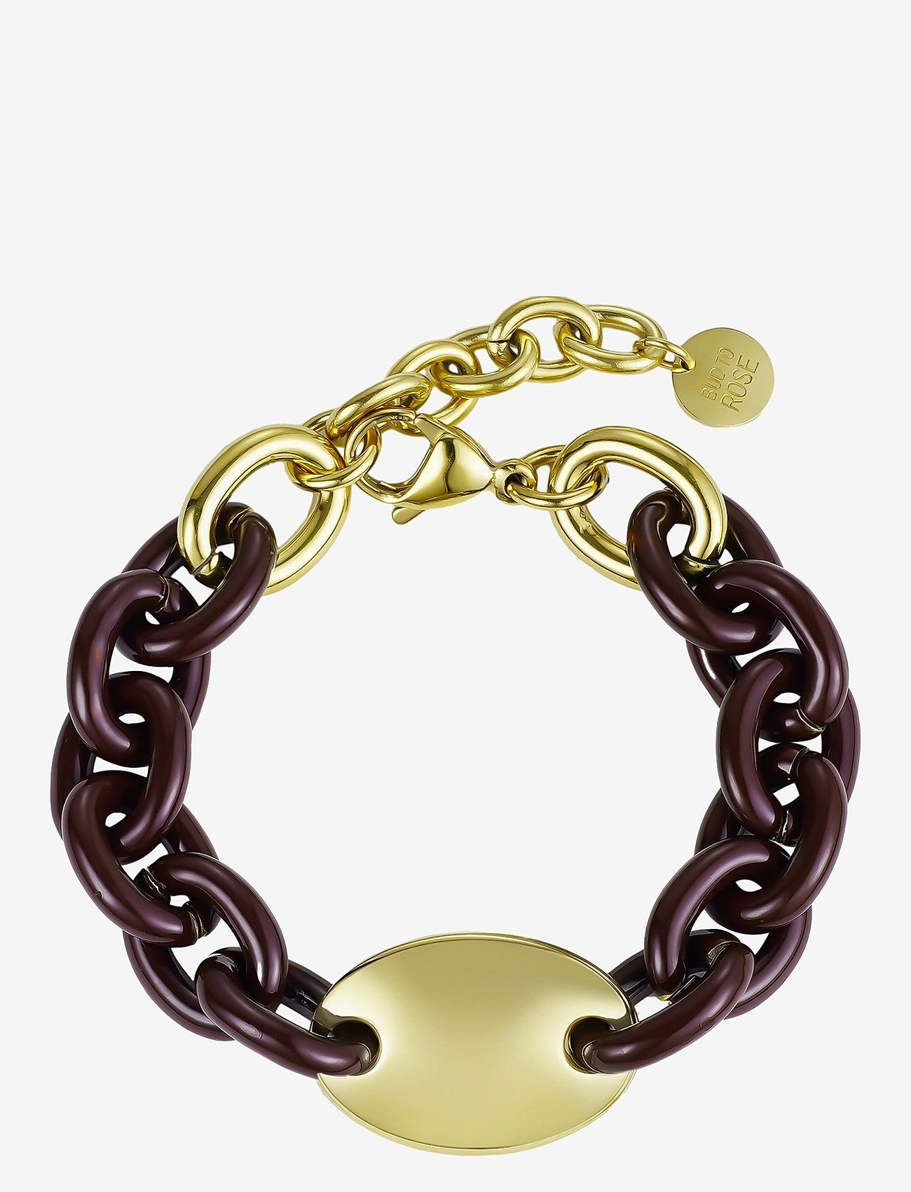 Bud to rose - Alex Enamel Bracelet - chain bracelets - brown - 0