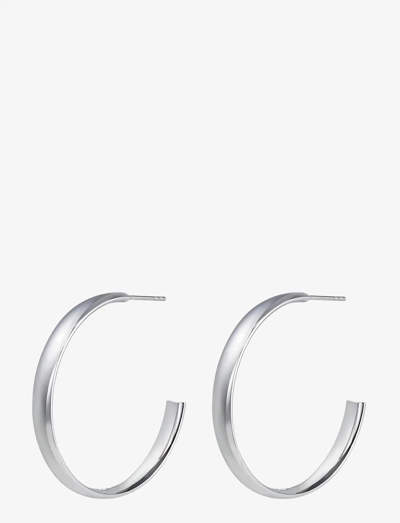 Bud to rose - Annie Hoop 40mm Silver - hoops - silver - 1