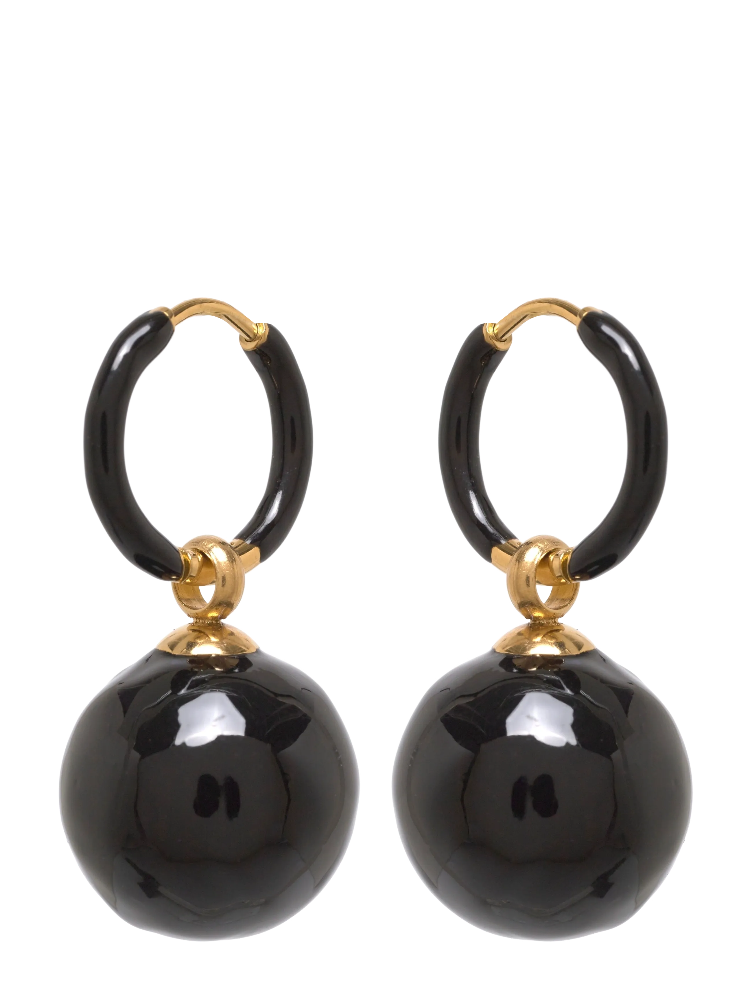 Brea Hoop Black/Silver - BLACK/GOLD