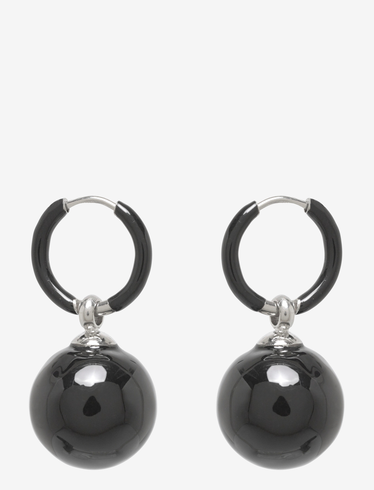 Bud to rose - Brea Hoop Black/Silver - hängande örhängen - black/silver - 0