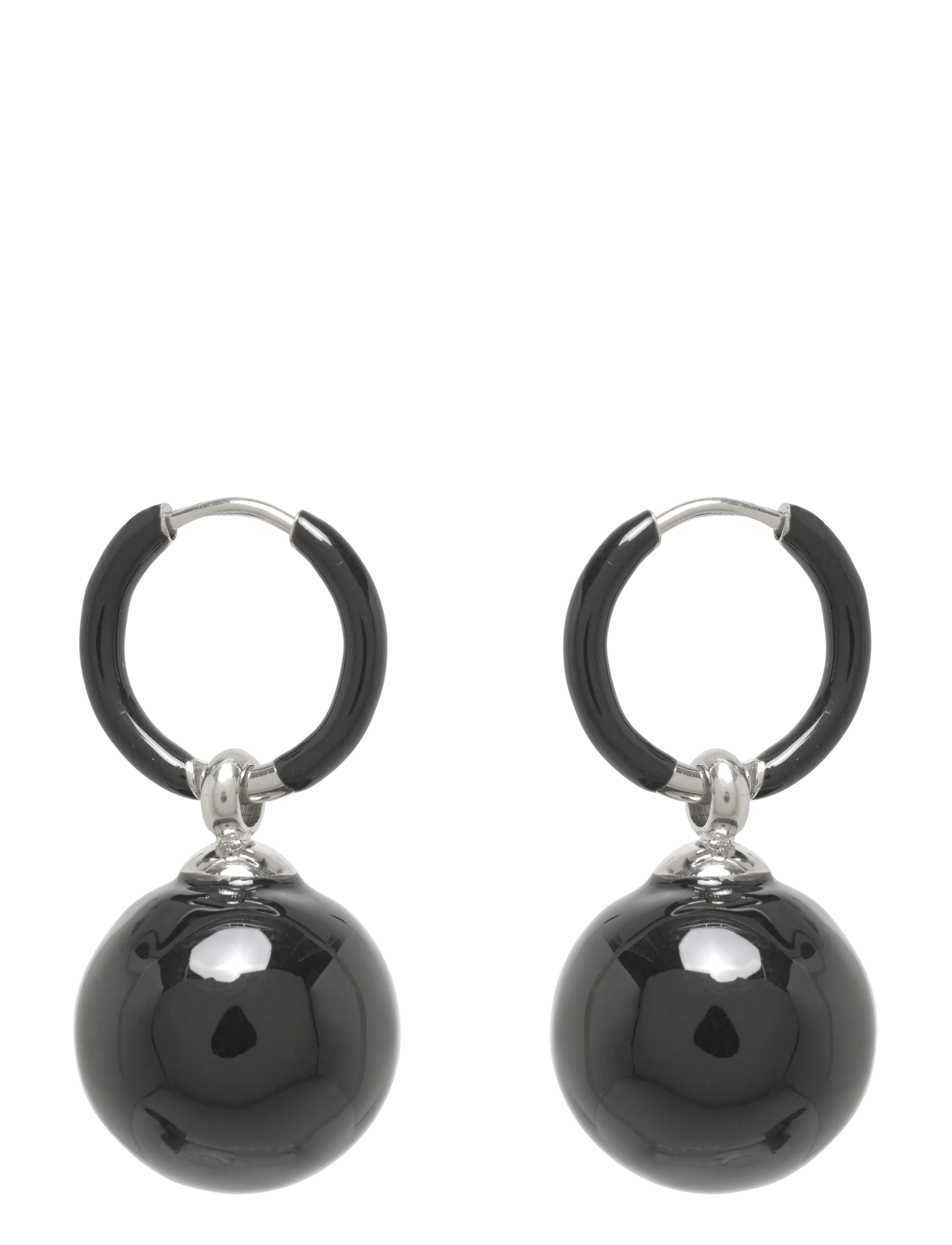 Bud to rose Brea Hoop Black/Silver - Hängande örhängen - BLACK/SILVER / black