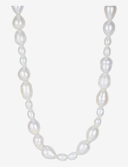 Bud to rose - Posh Pearl Short Necklace - pearl necklaces - silver - 0