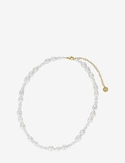 Bud to rose - Posh Pearl Short Necklace - pearl necklaces - silver - 1
