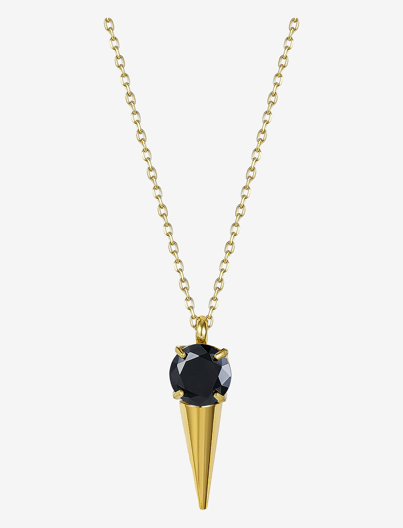 Bud to rose - Crystal Spike Necklace Black/Gold - naszyjniki z wisiorkami - black/gold - 0