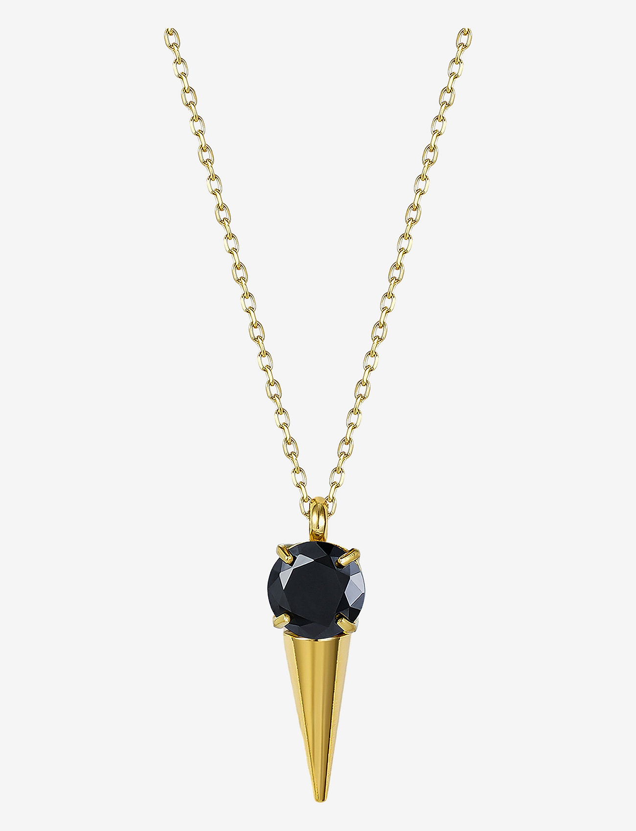 Bud to rose - Crystal Spike Necklace Black/Gold - ketten mit anhänger - black/gold - 0