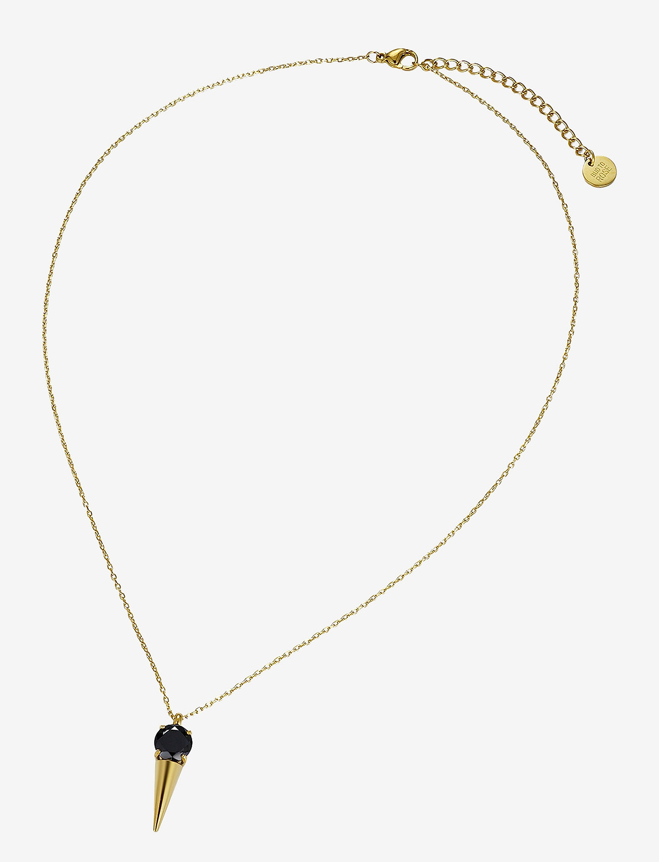 Bud to rose - Crystal Spike Necklace Black/Gold - kaklarotas ar kulonu - black/gold - 1