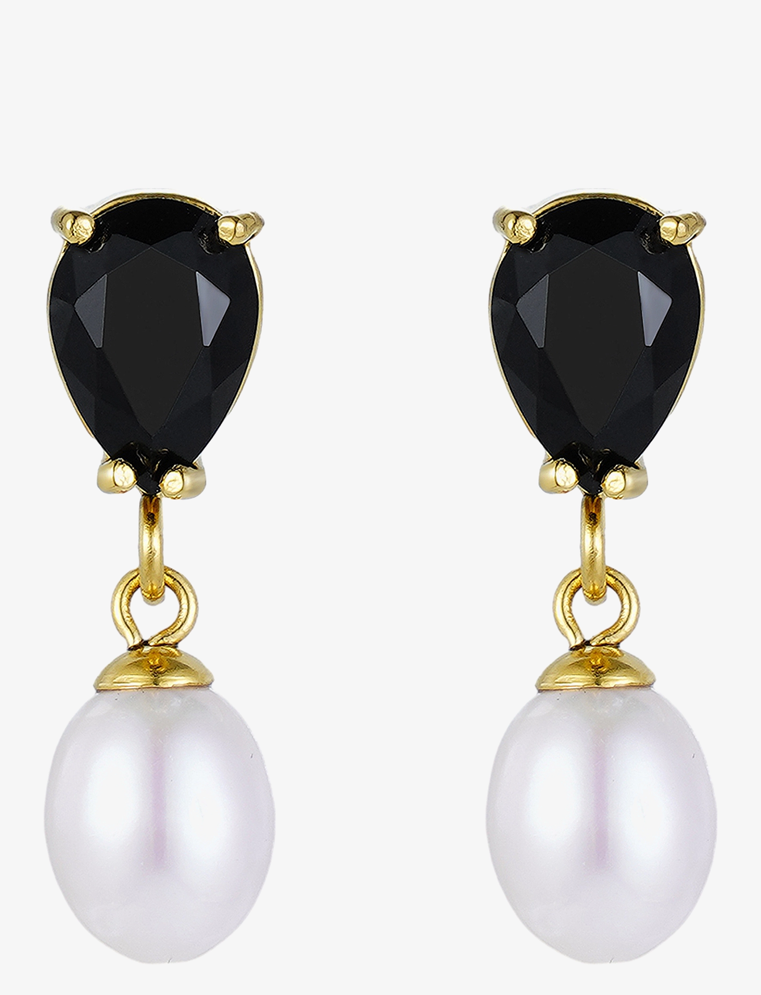Bud to rose Posh Crystal Pearl Earring Black/gold (btr2342005)