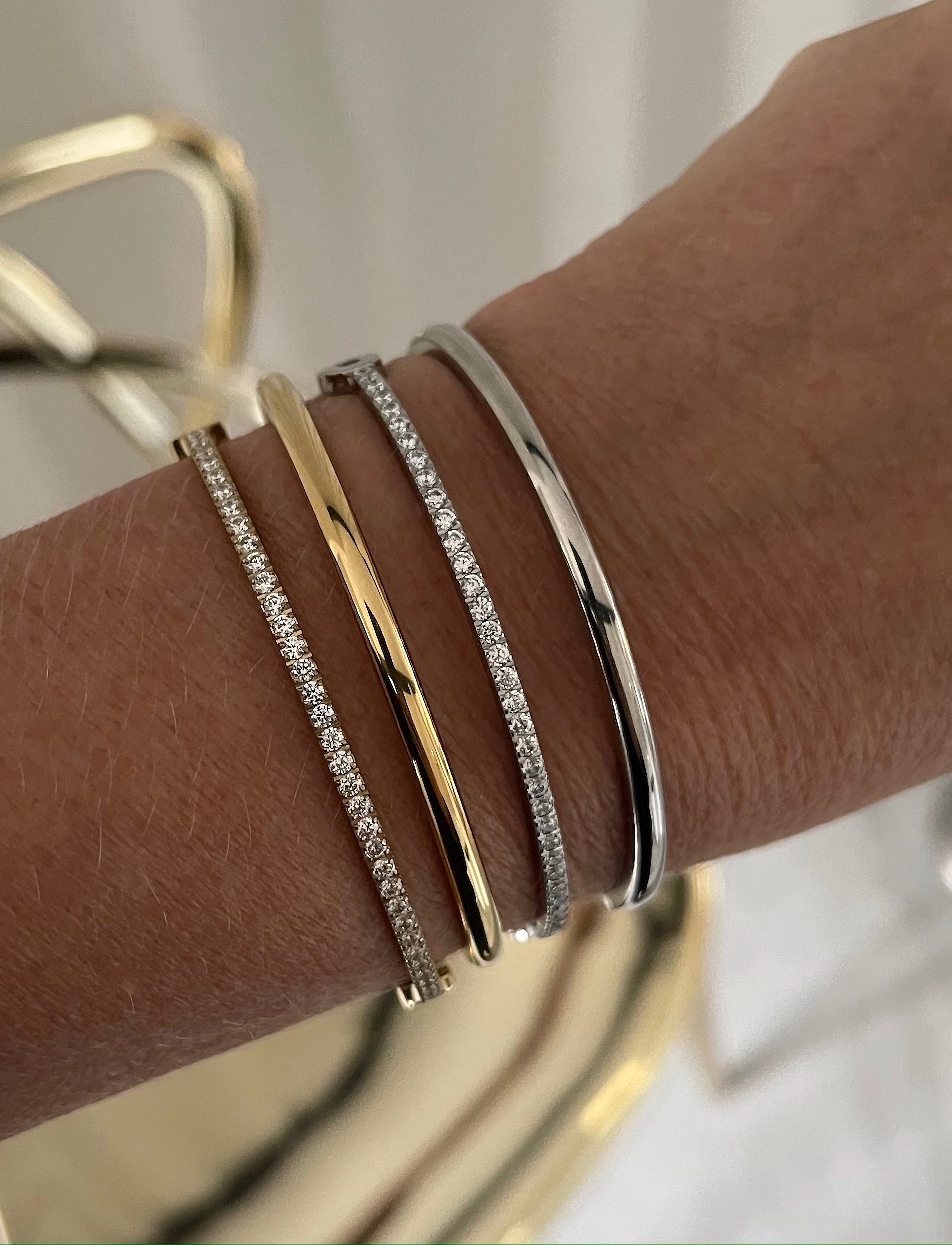 Bud To Rose - Annie 3mm Bracelet Silver - gold - 0