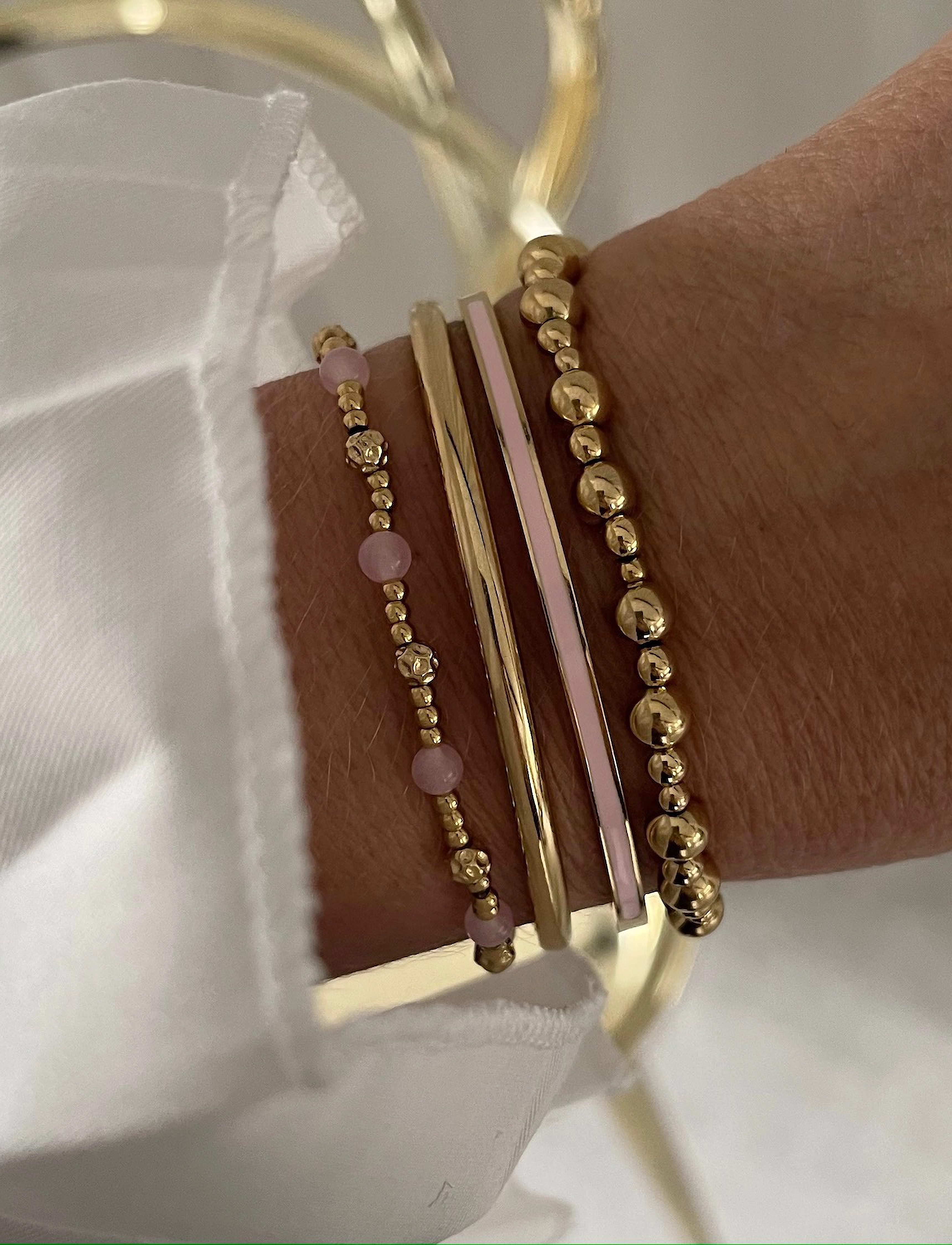 Bud to rose - Annie 3mm Bracelet Silver - gold - 2