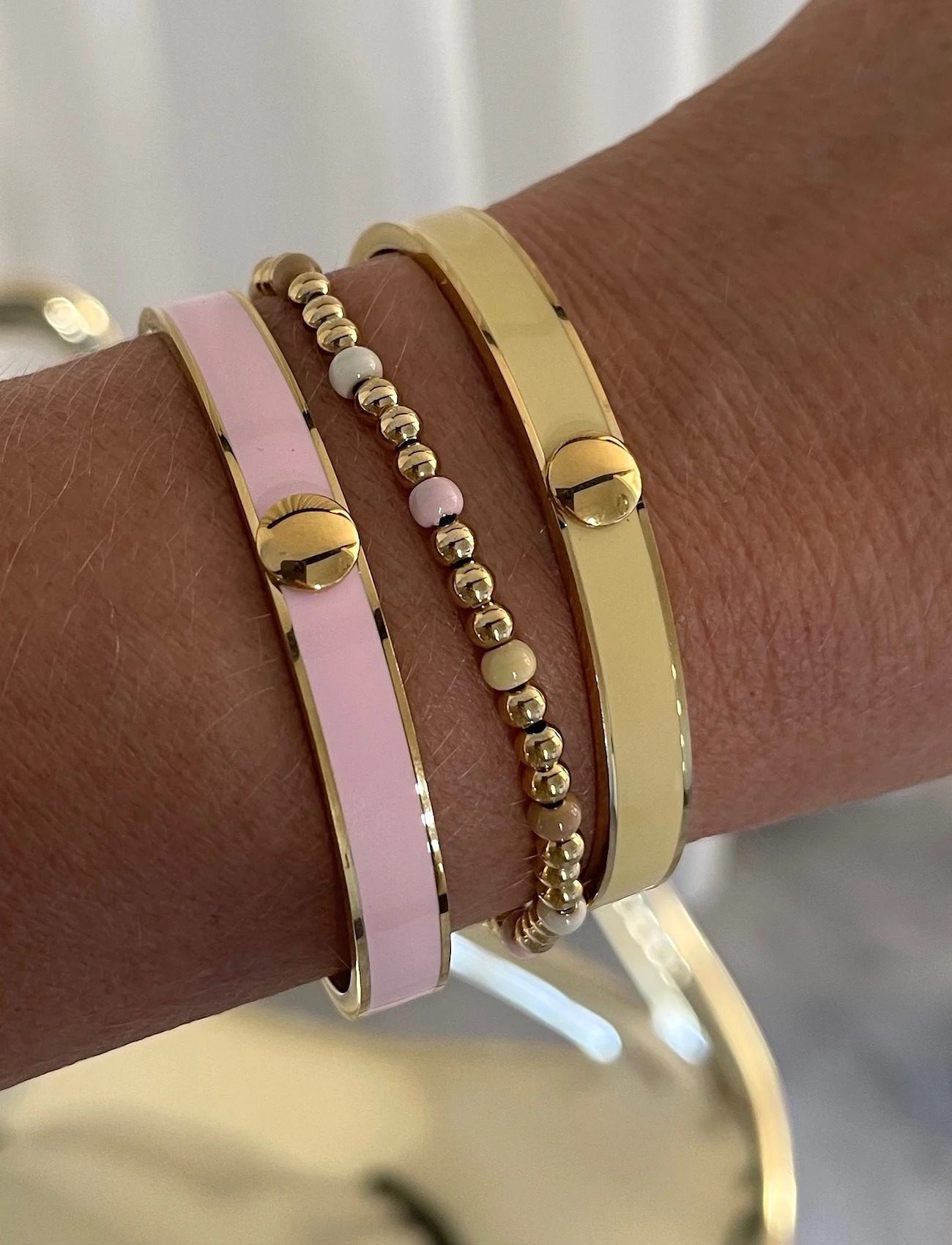 Bud to rose - Capri Enamel Bracelet Lt. - festmode zu outlet-preisen - pink/gold - 1