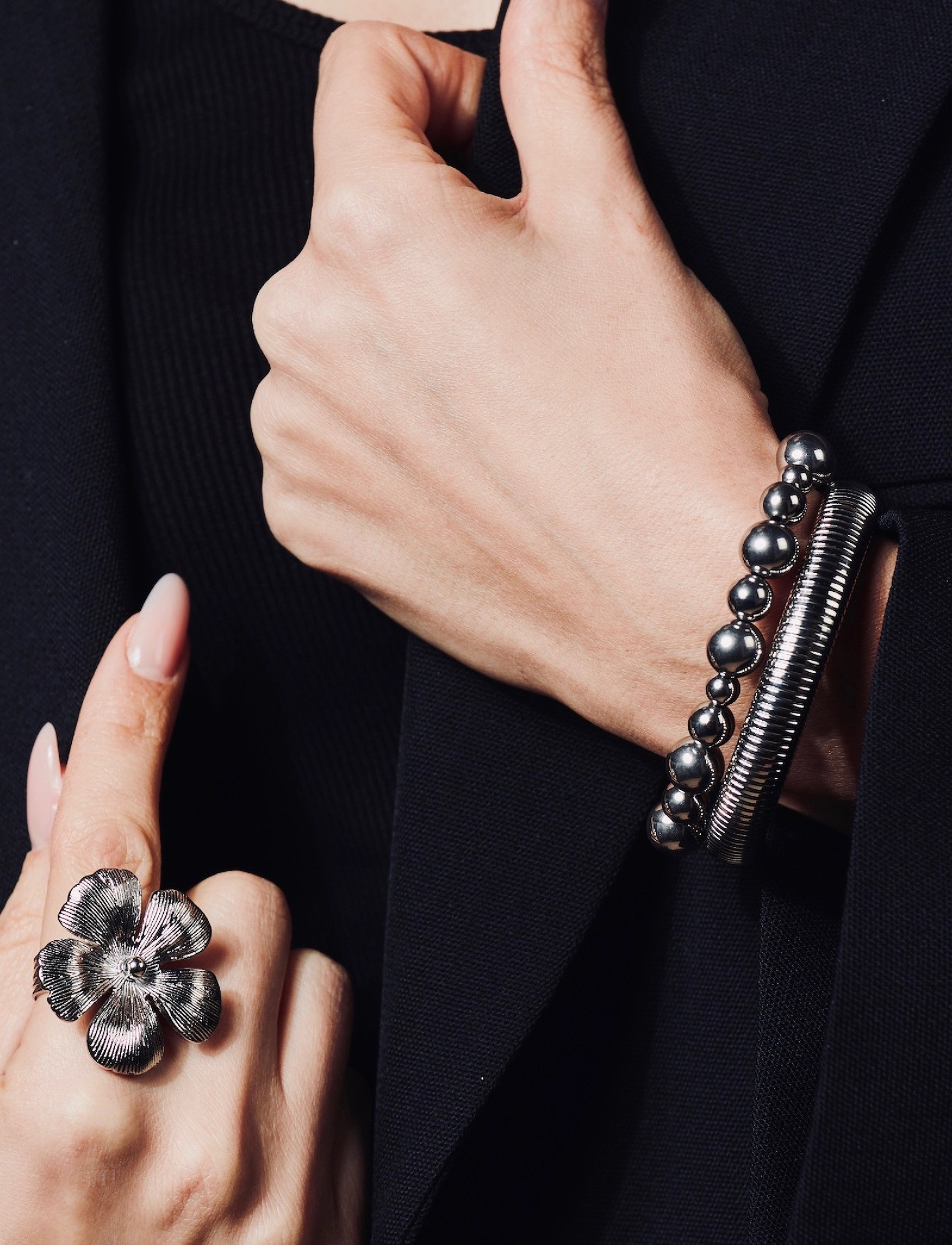 Bud To Rose Brea Elastic Bracelet, One Size, Bracelets, Silber - Chain Frauen