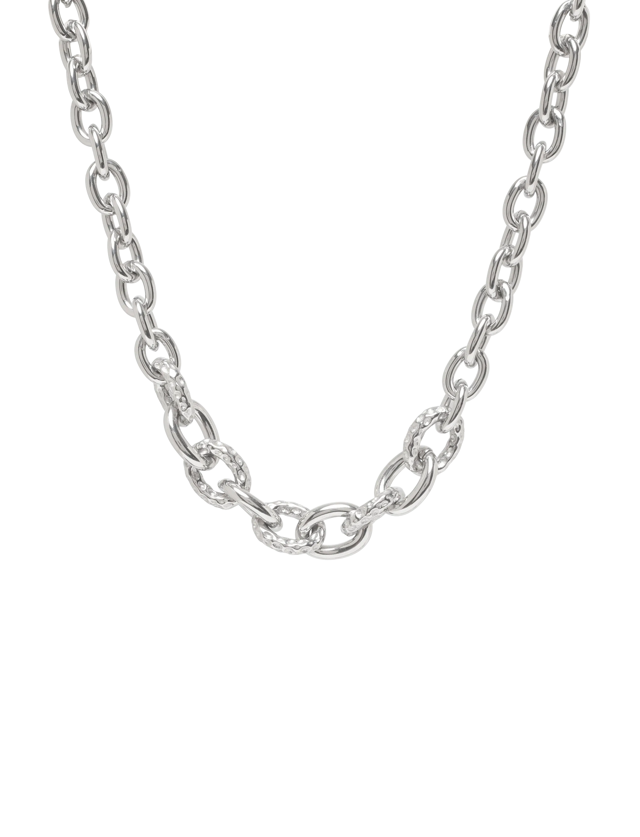 Ridge Mix Chunky Necklace Silver - SILVER