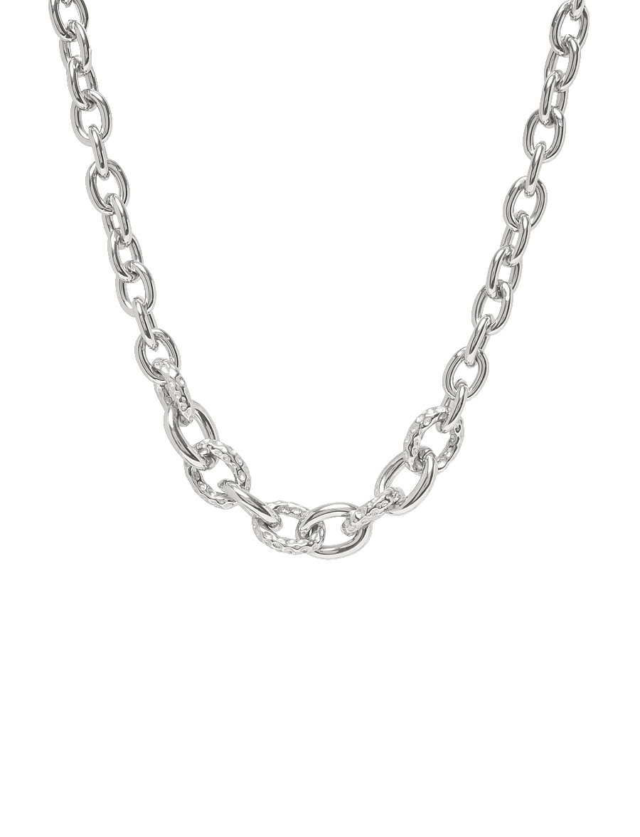 Bud To Rose - Ridge Mix Chunky Necklace Silver - halsketten - silver - 1