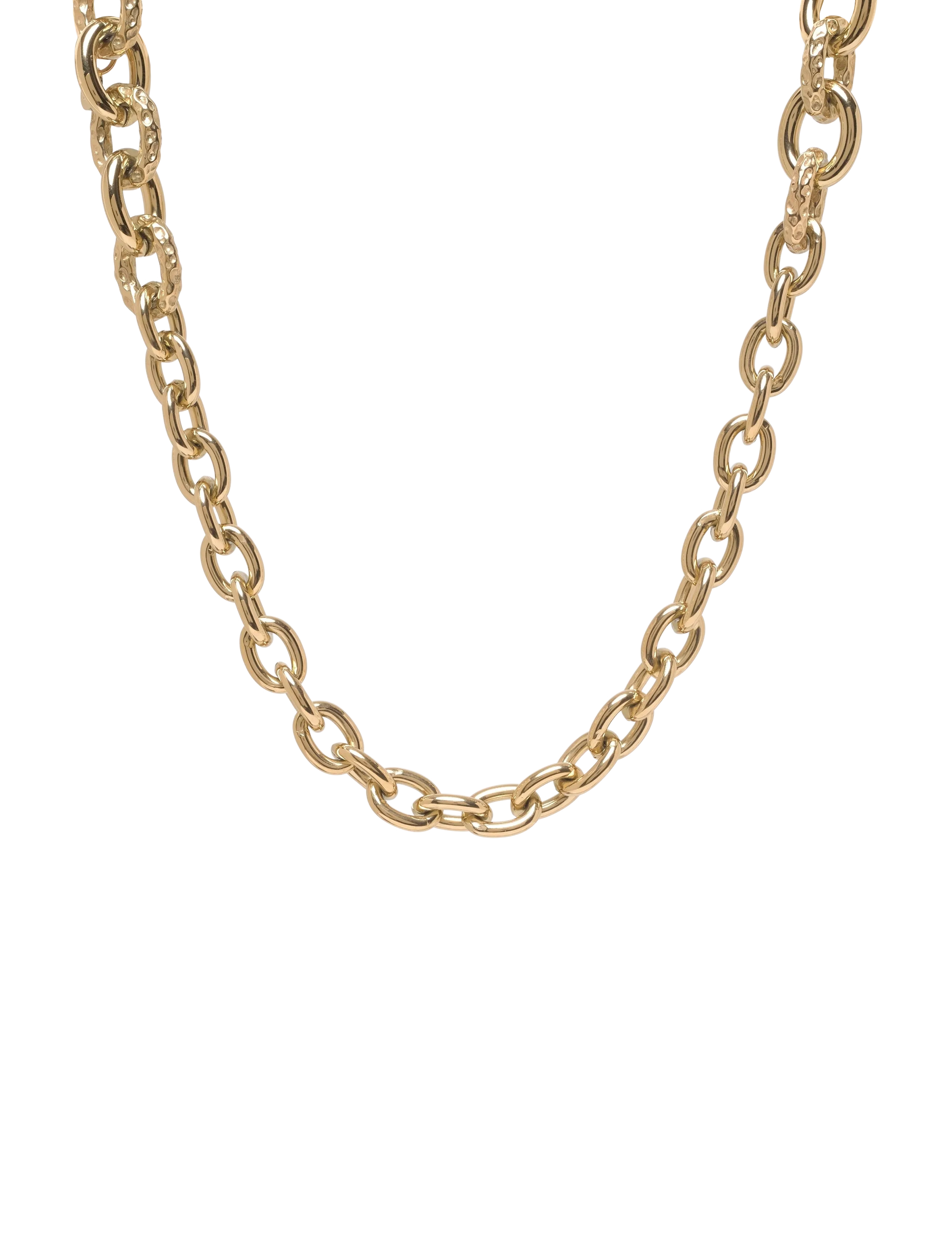 Ridge Mix Chunky Long Necklace Silver - GOLD